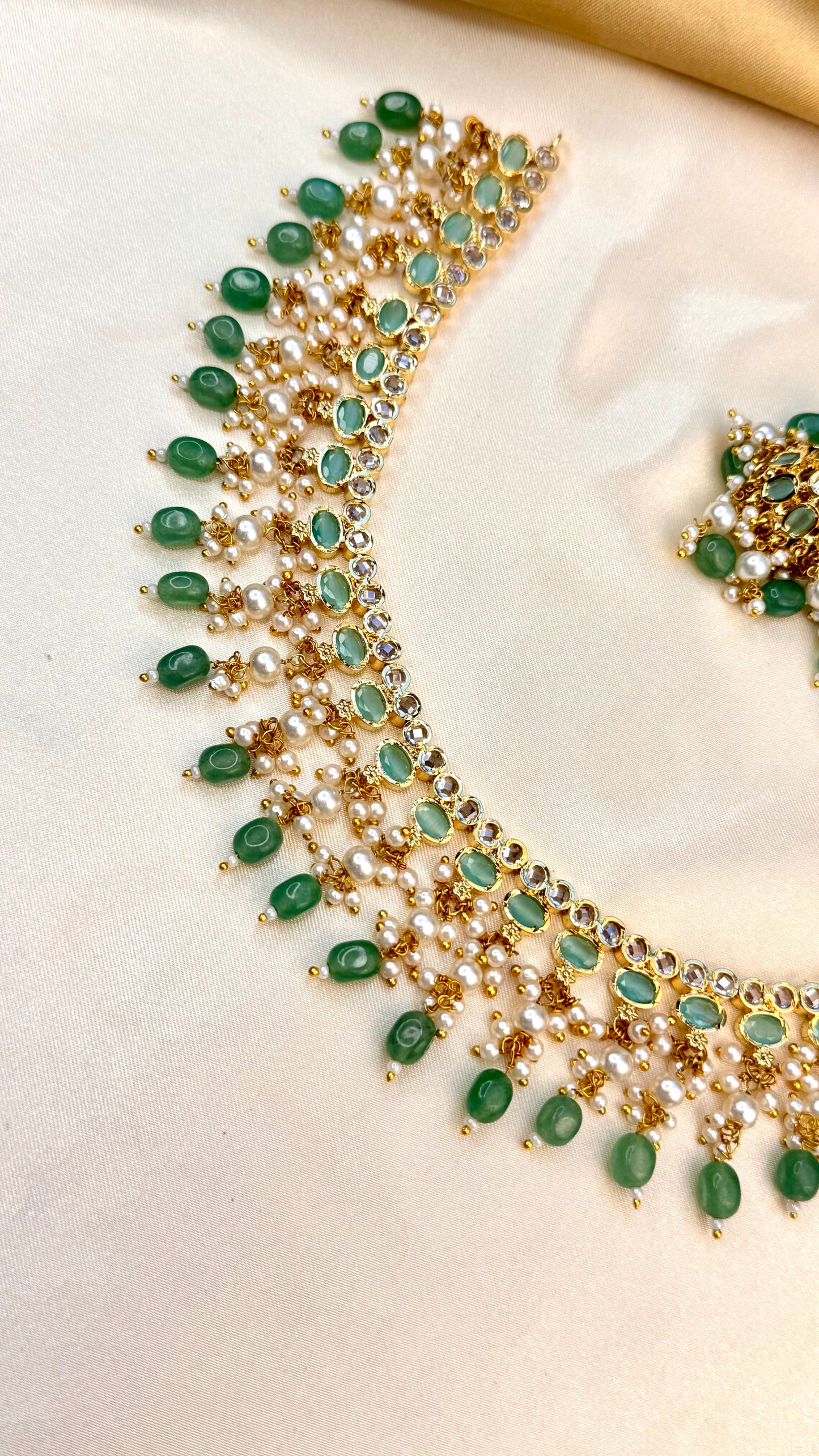 Premium Rajasthani Pearl drop necklace set