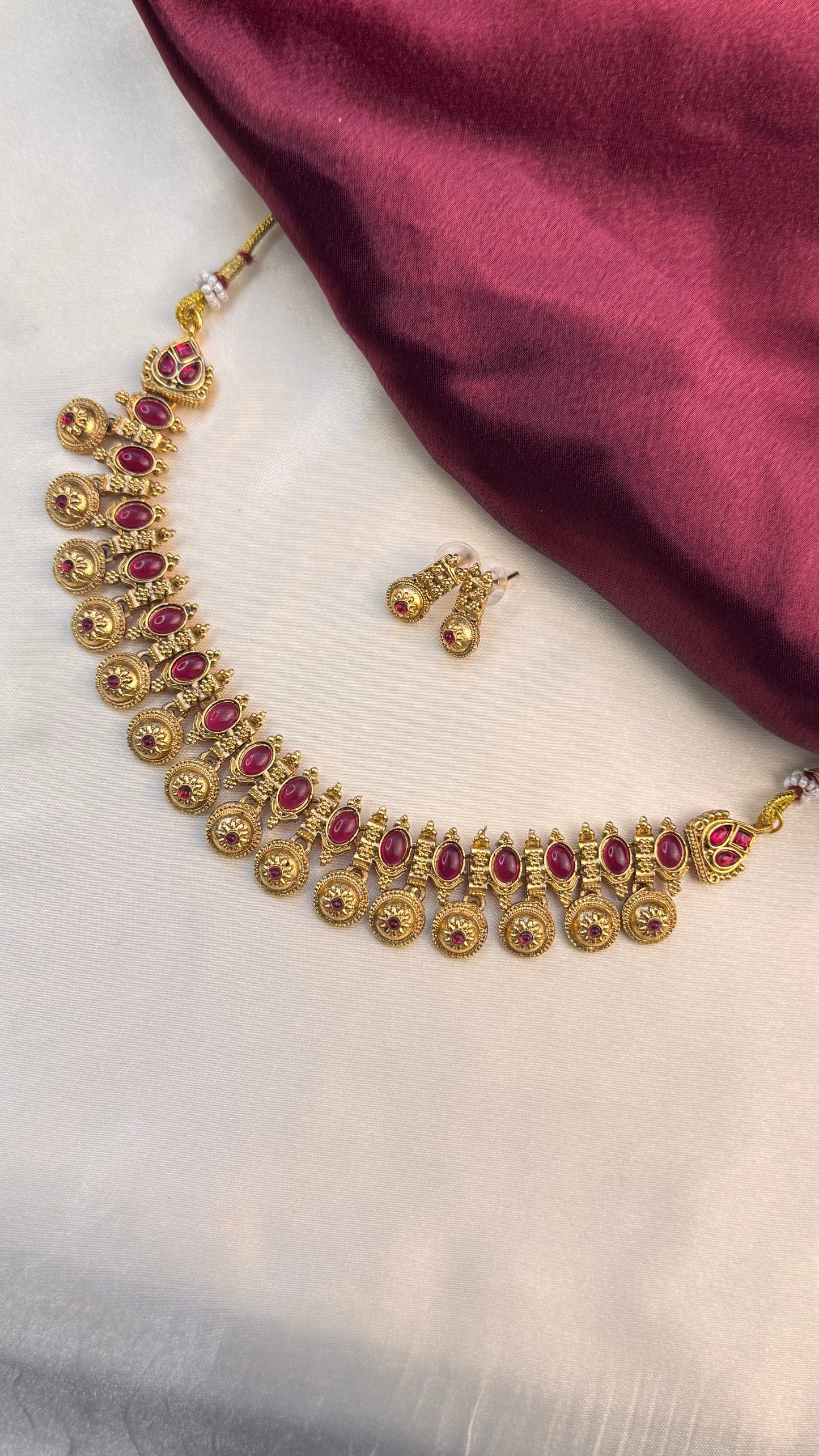 Antique bell drop necklace set