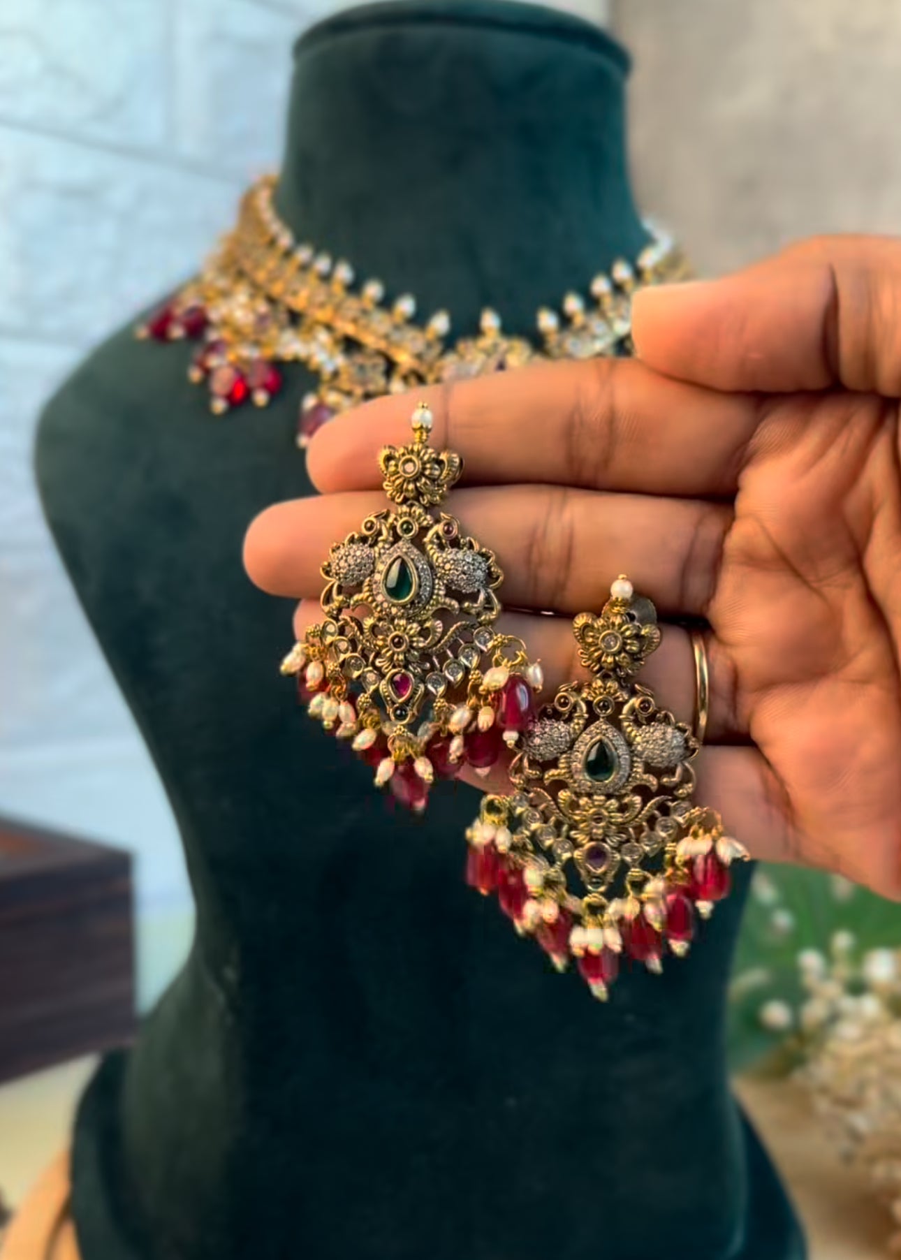 Moissonite Crystal Necklace set