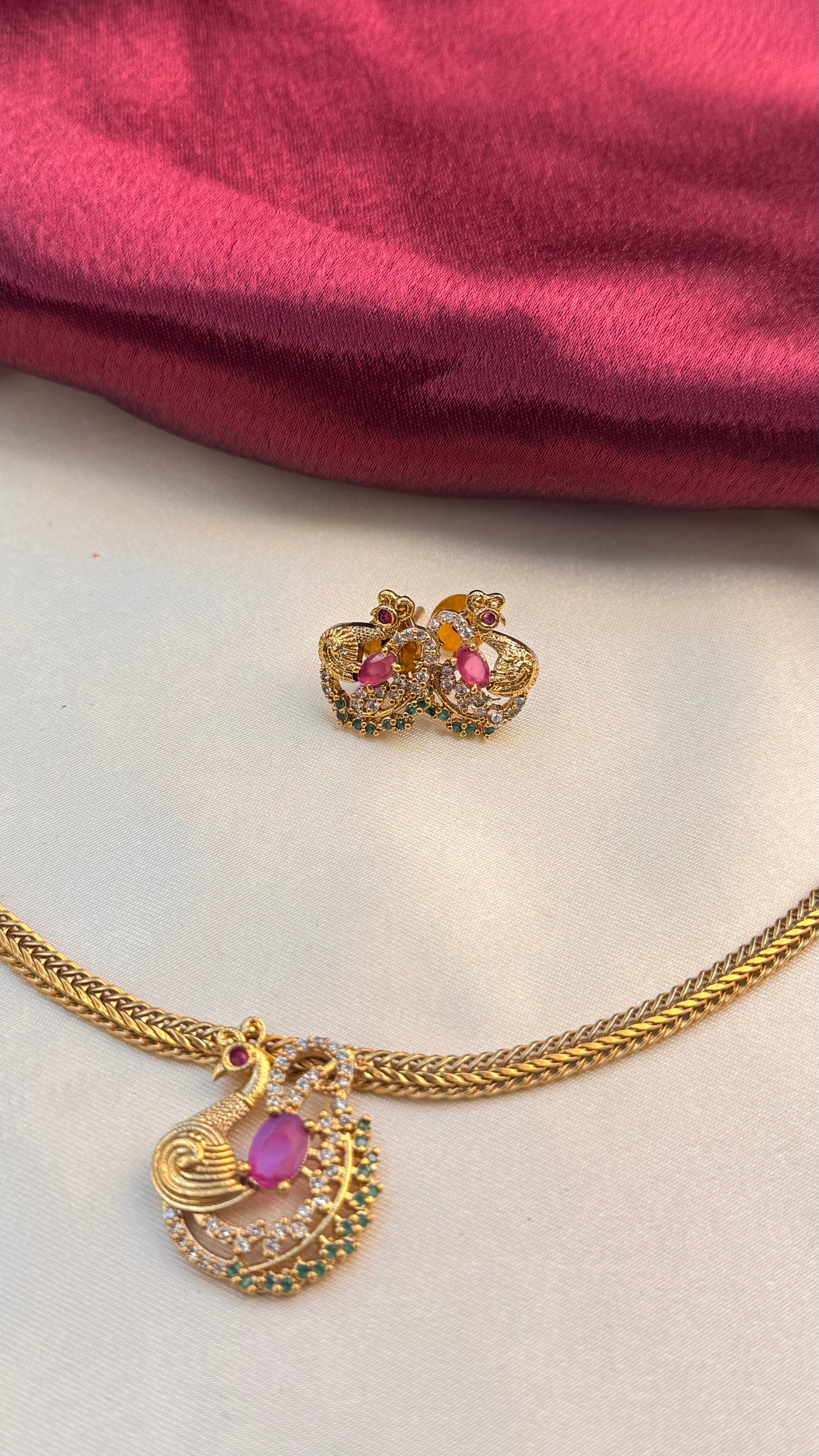 Peacock necklace set