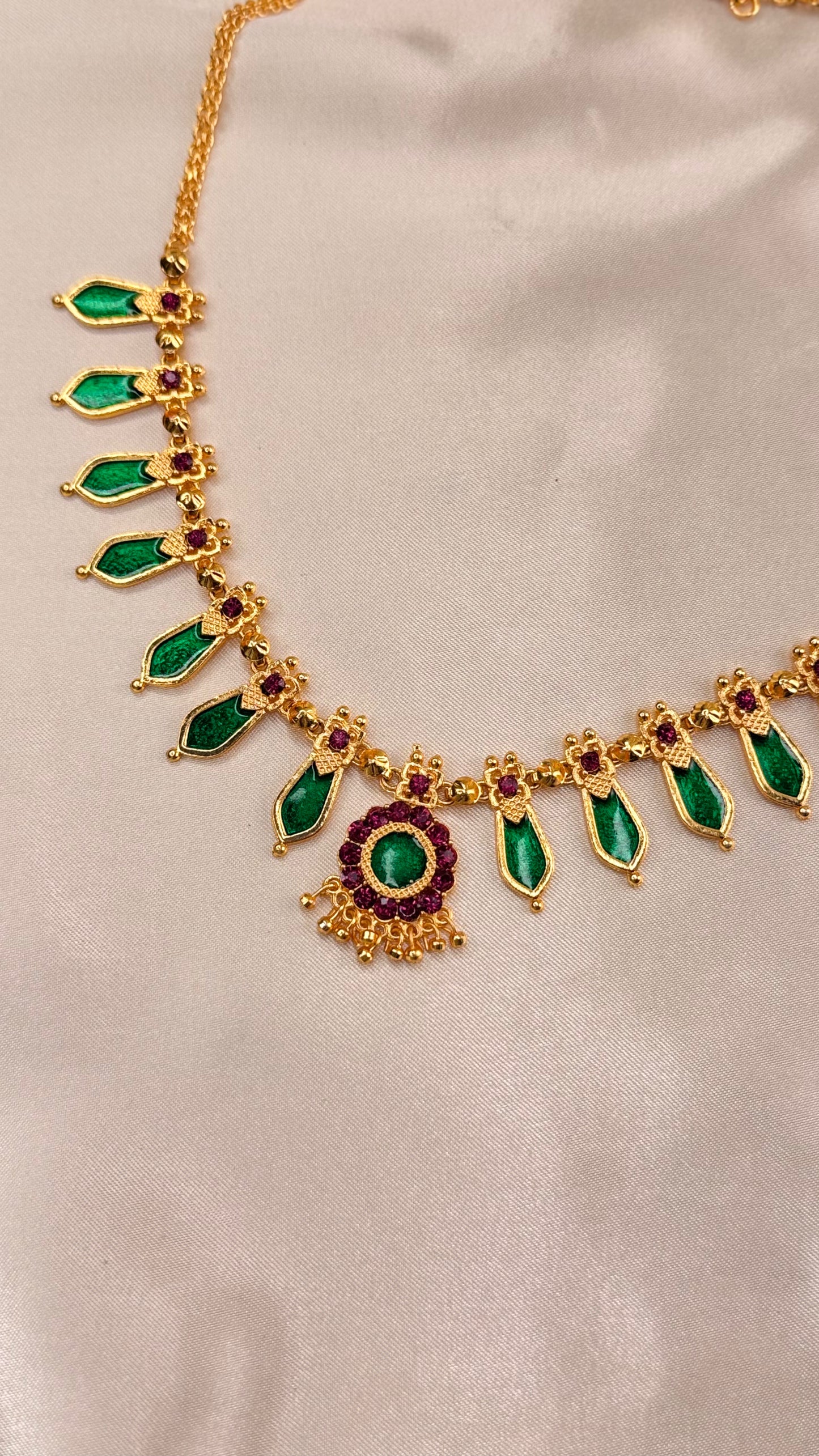 Traditional Long Palakka Necklace Chain