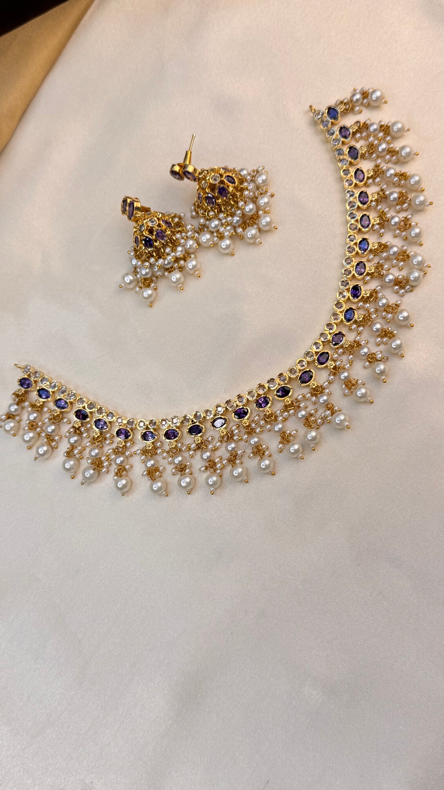 Premium Rajasthani Pearl drop necklace set