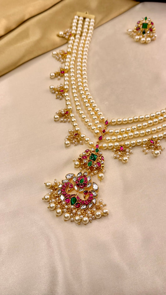 Premium Multi layer Kundan Haram Set