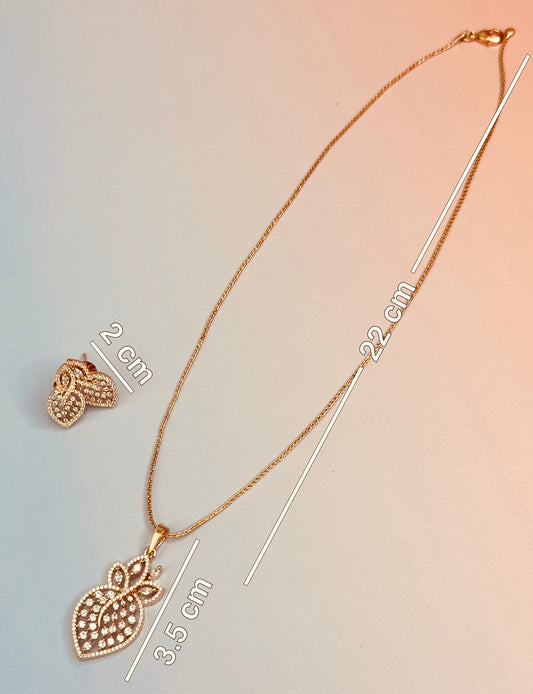 Premium AD Strawberry Pendant set with earrings and chain
