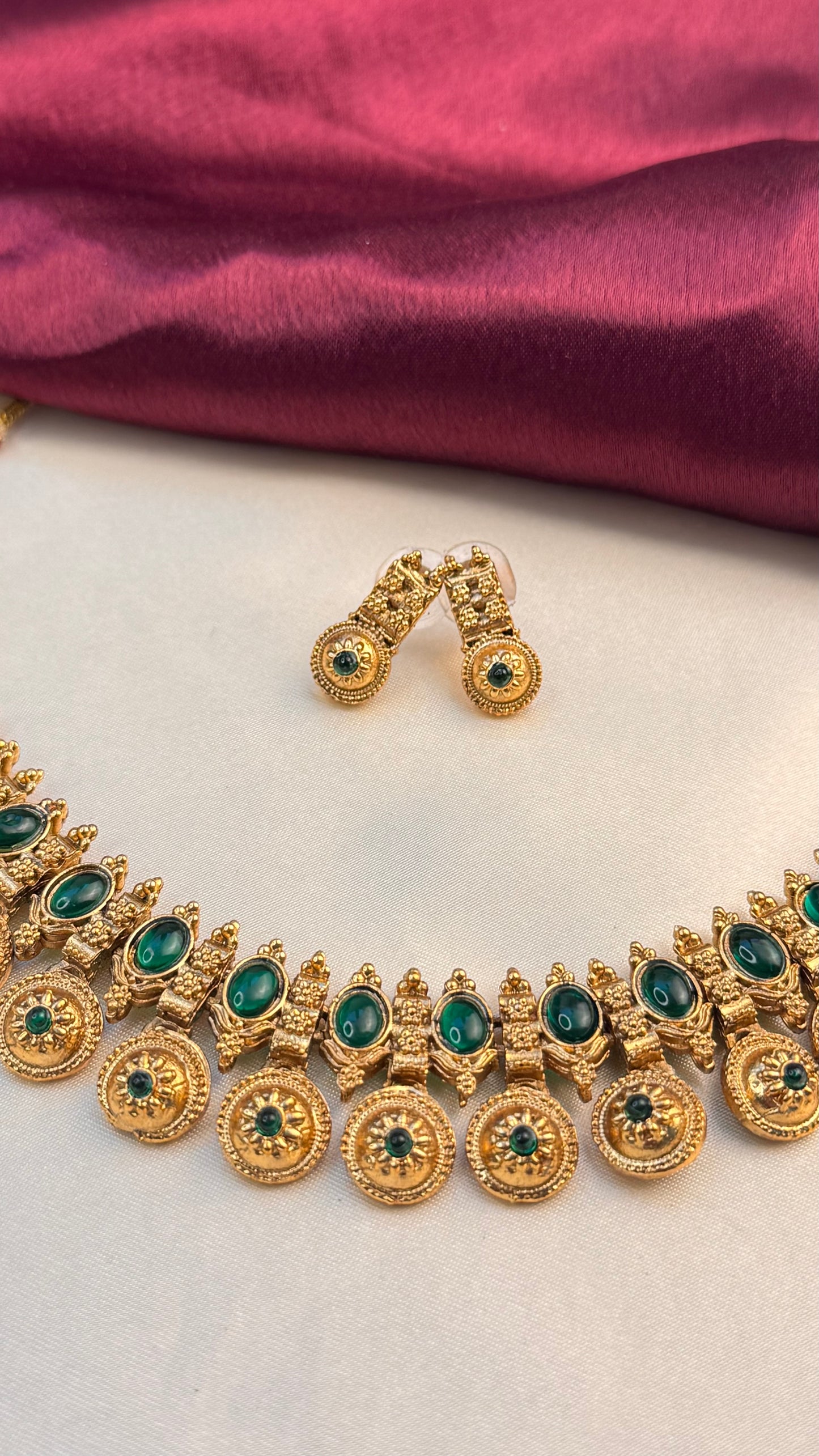 Antique bell drop necklace set