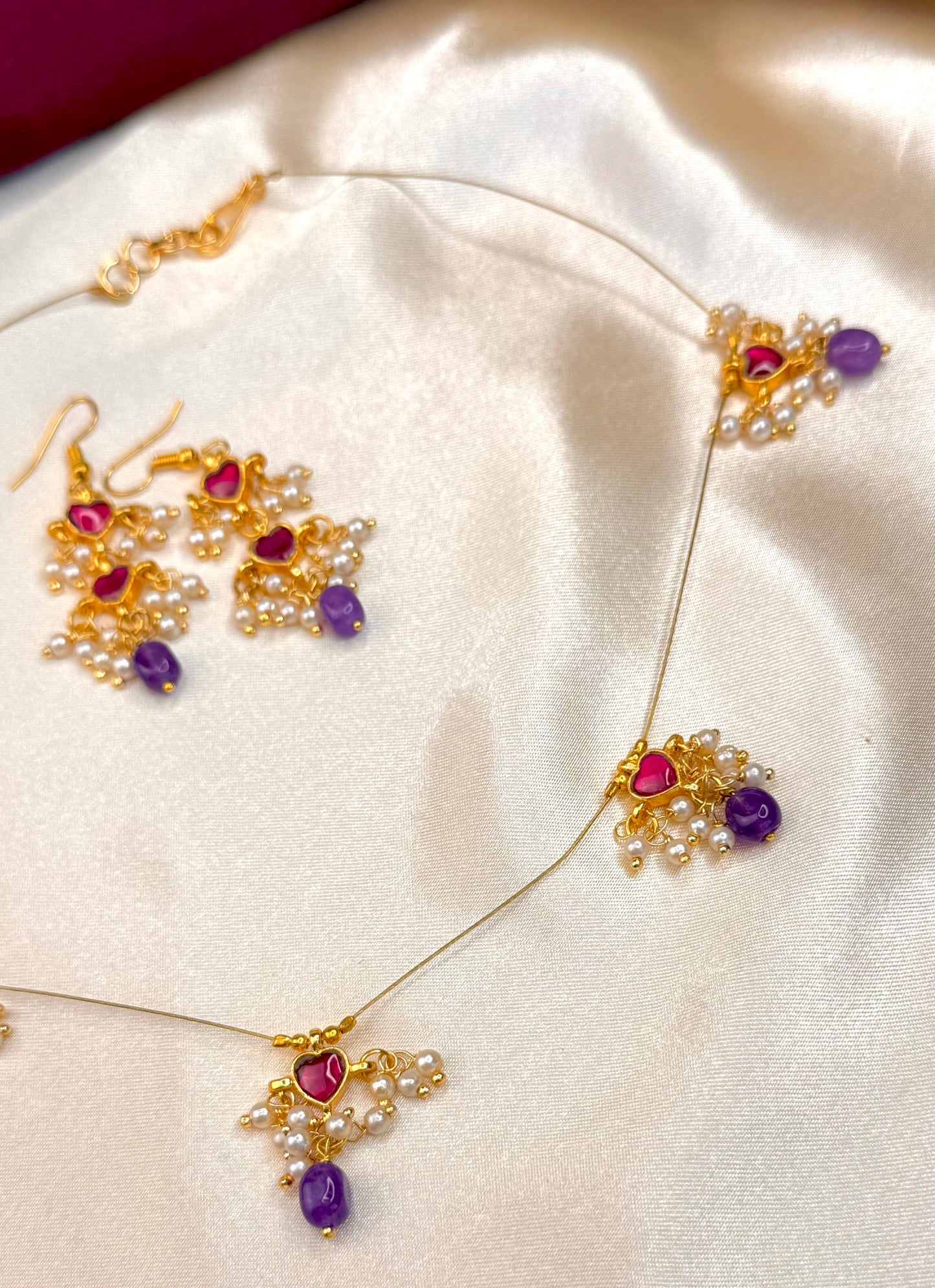 Jadau invisible Drops with hook earrings