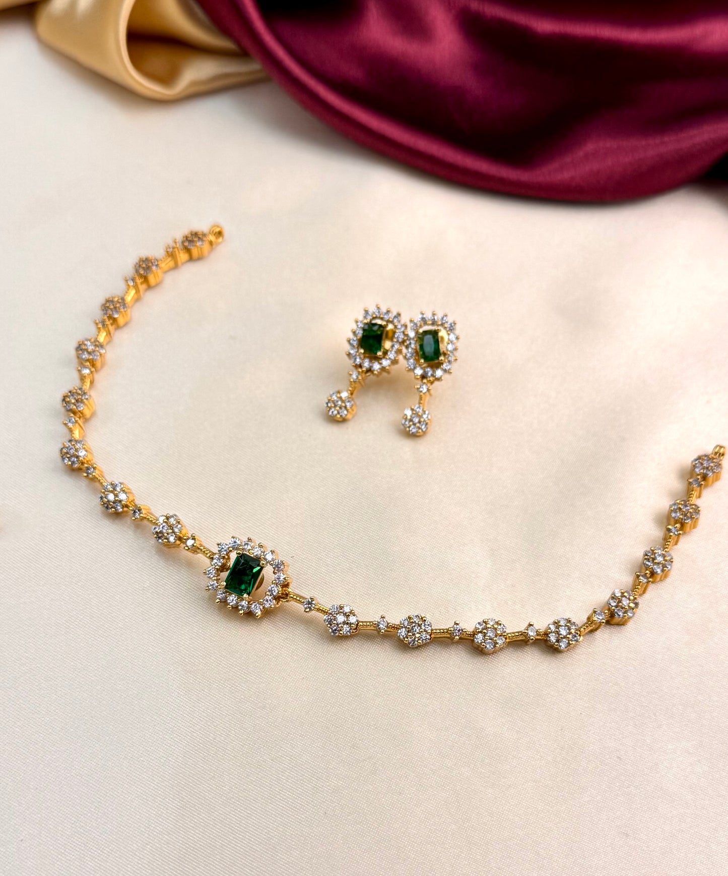 AD stone changeable Necklace set