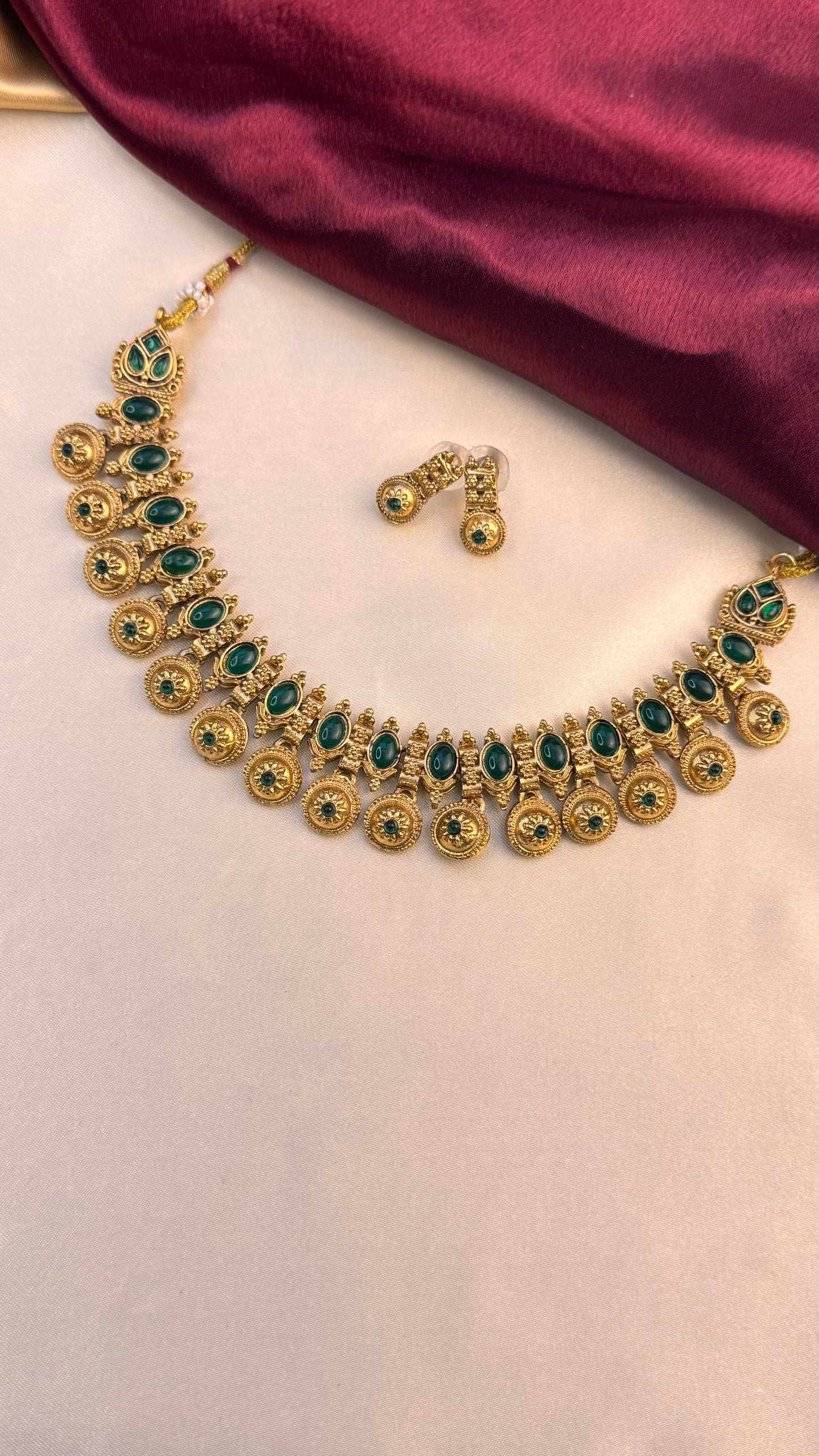 Antique bell drop necklace set