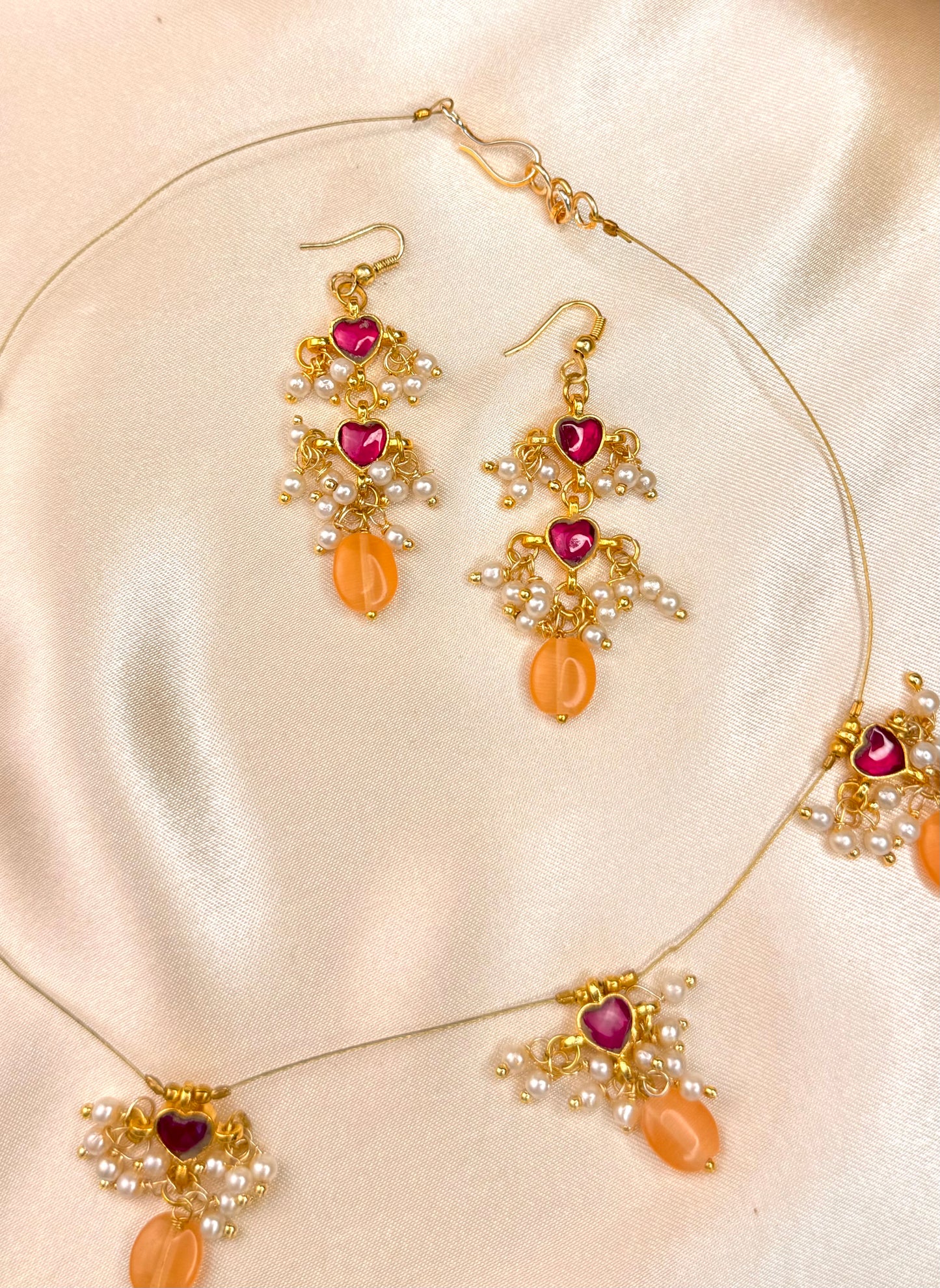 Jadau invisible Drops with hook earrings