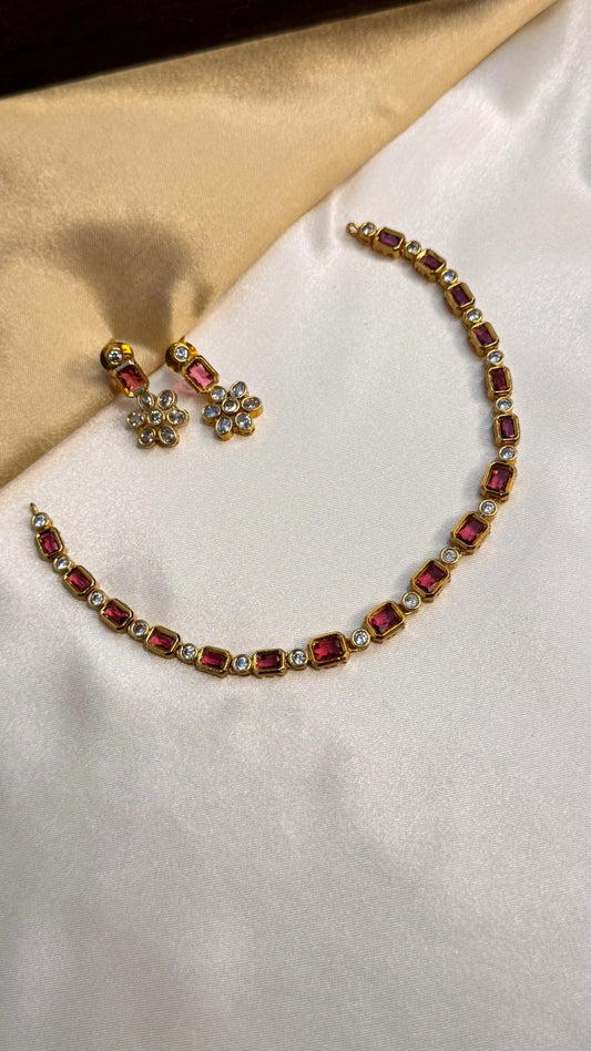AD Ruby Necklace Set
