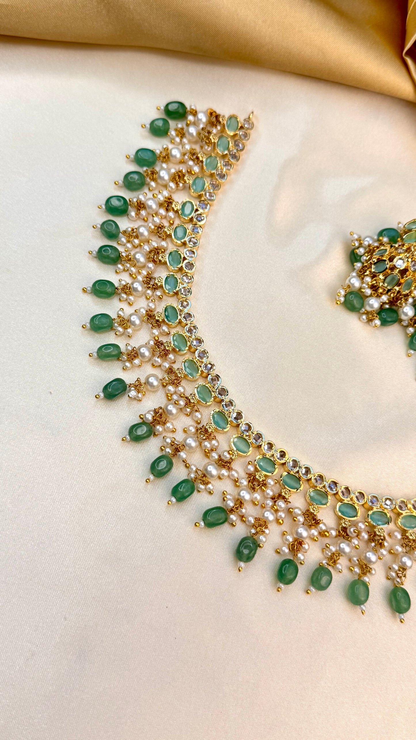 Premium Rajasthani Pearl drop necklace set