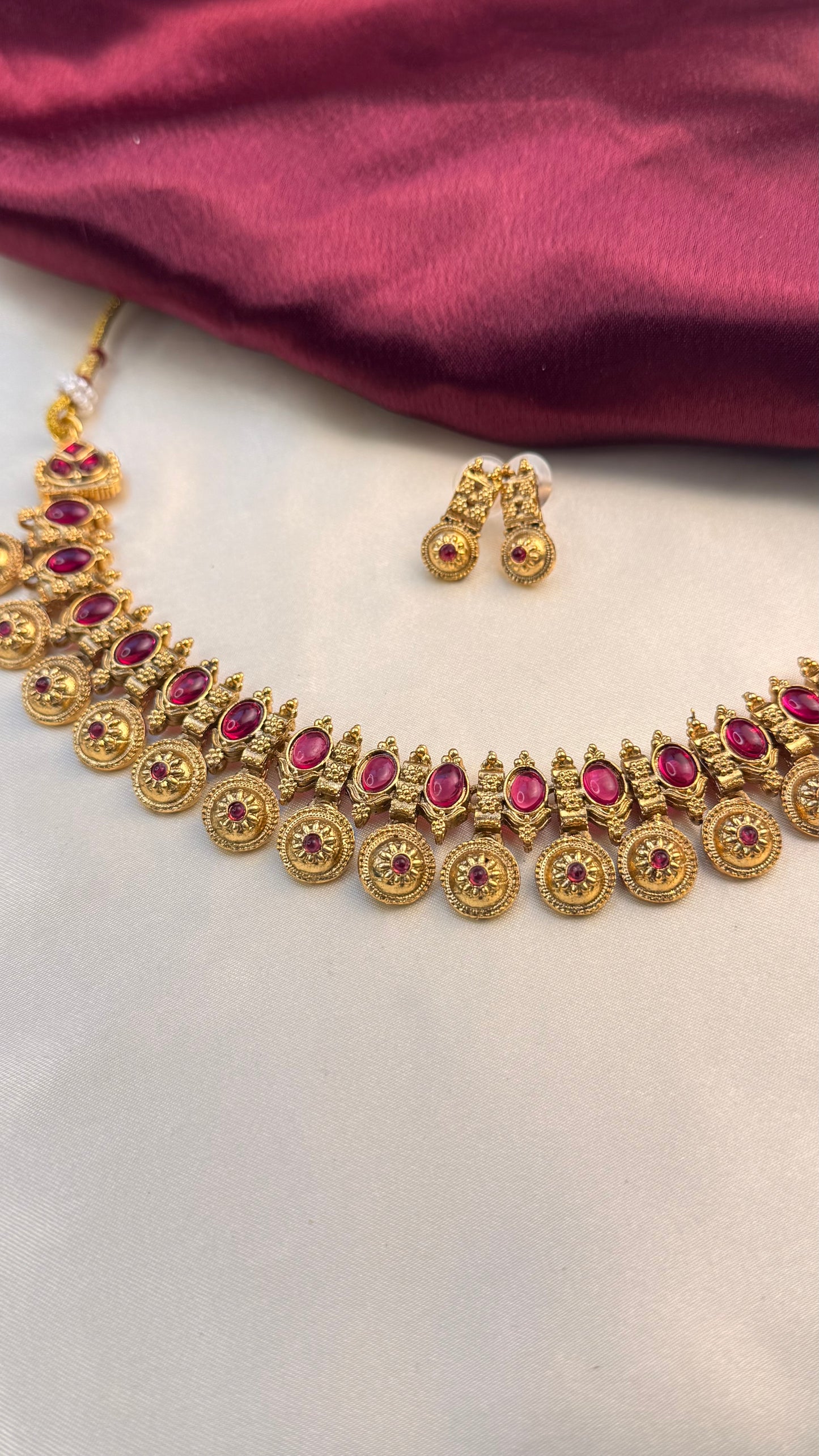 Antique bell drop necklace set