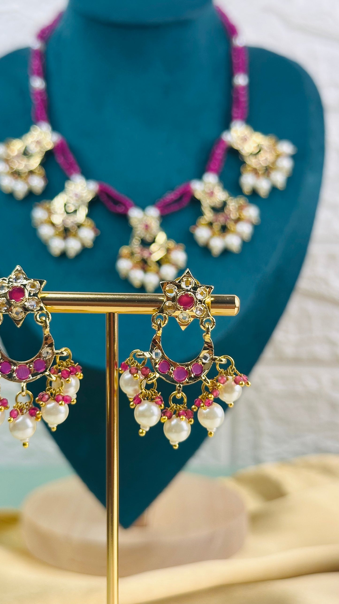 Mughal Chandini Necklace Purple