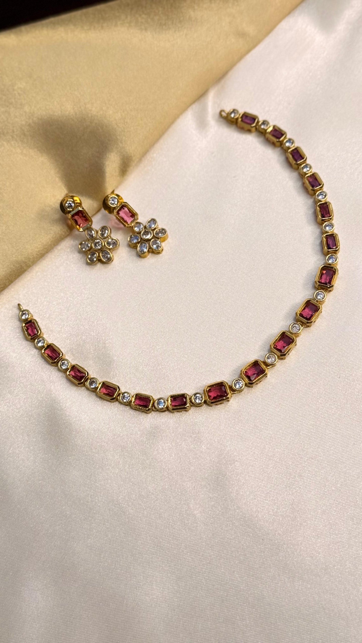 AD Ruby Necklace Set