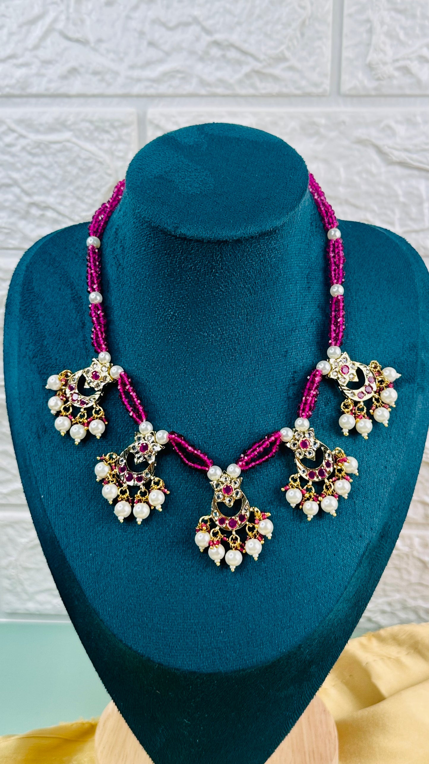 Mughal Chandini Necklace Purple