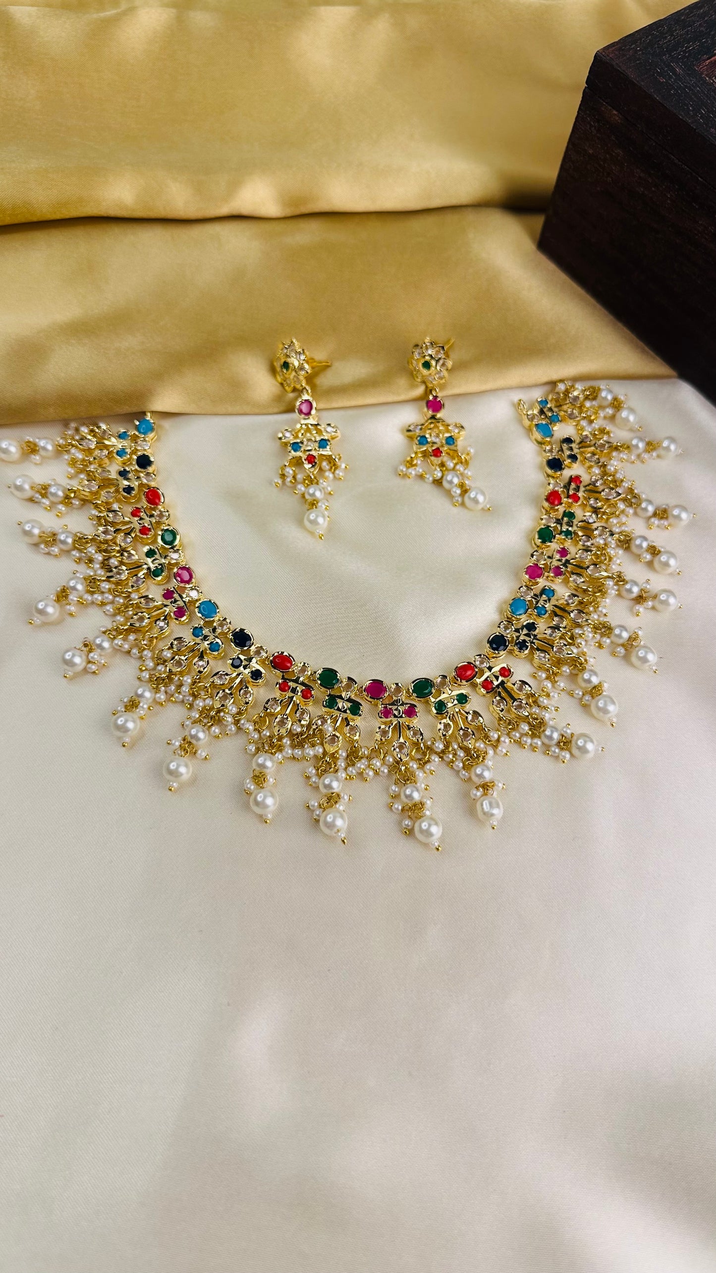 Navaratna Jadau Necklace Set