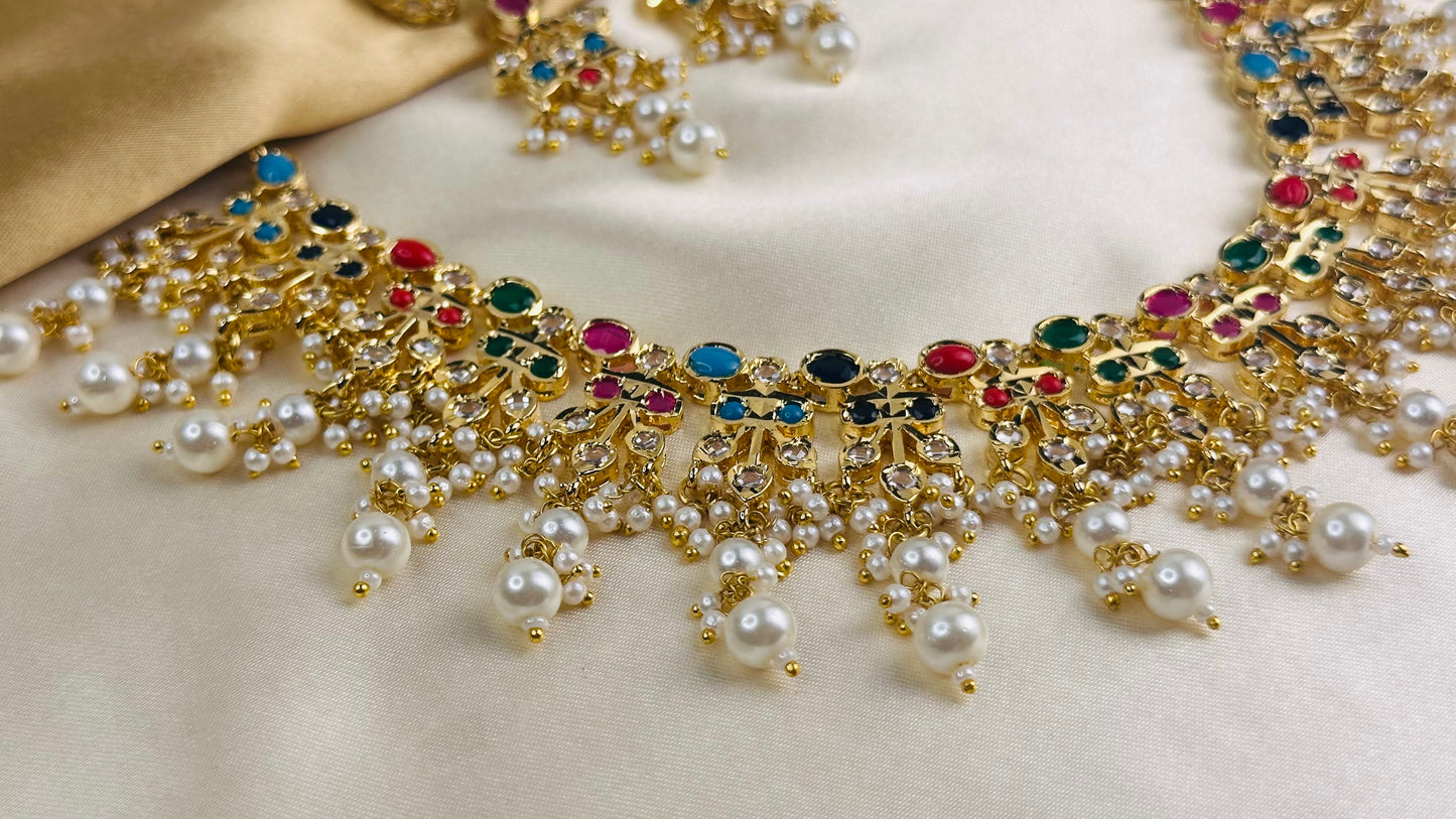 Navaratna Jadau Necklace Set
