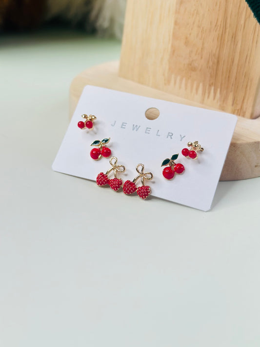 Cherry and strawberry, 3 pairs