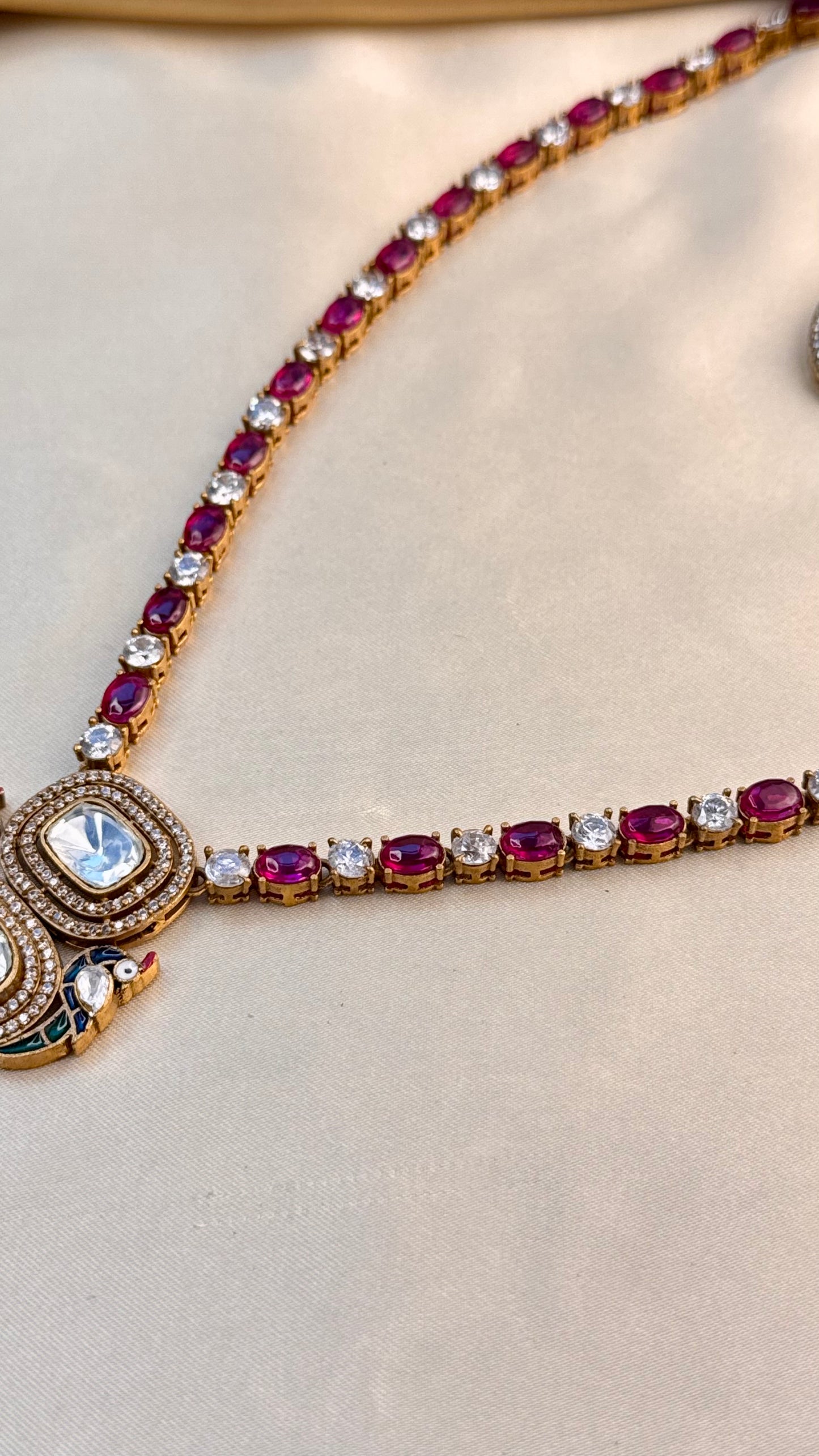 Premium AD Precision Stone Necklace Set