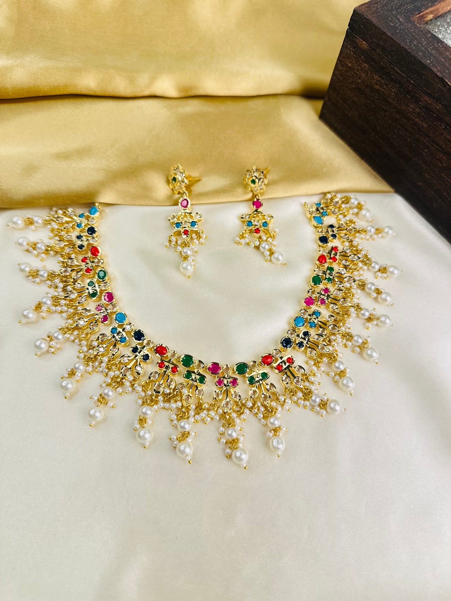 Navaratna Jadau Necklace Set