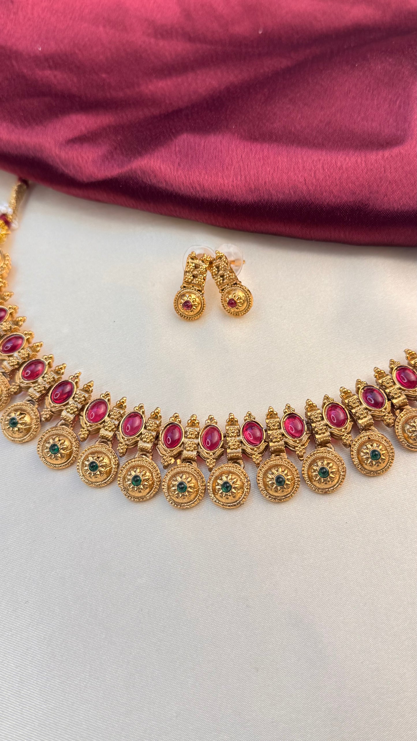 Antique bell drop necklace set