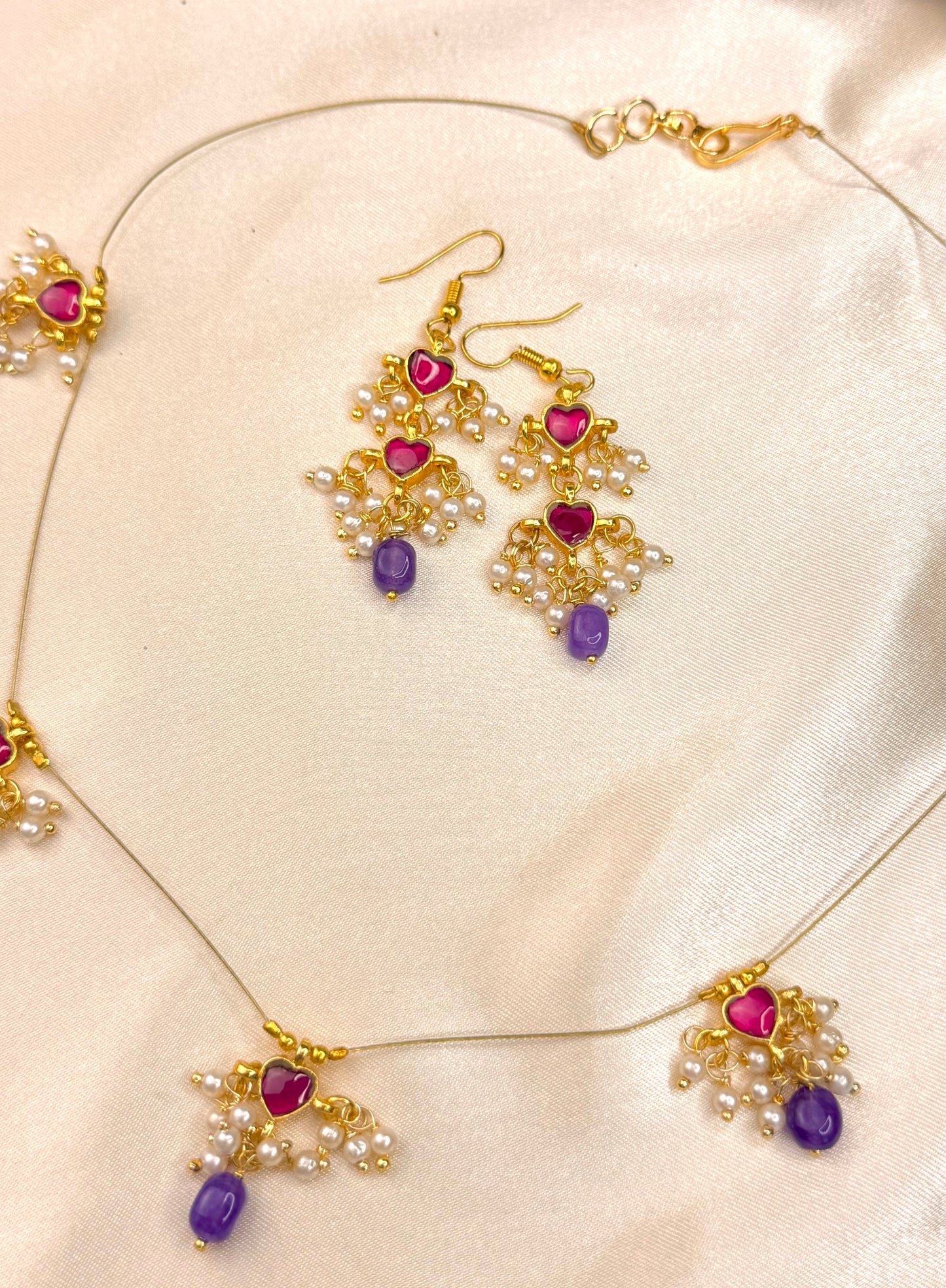 Jadau invisible Drops with hook earrings