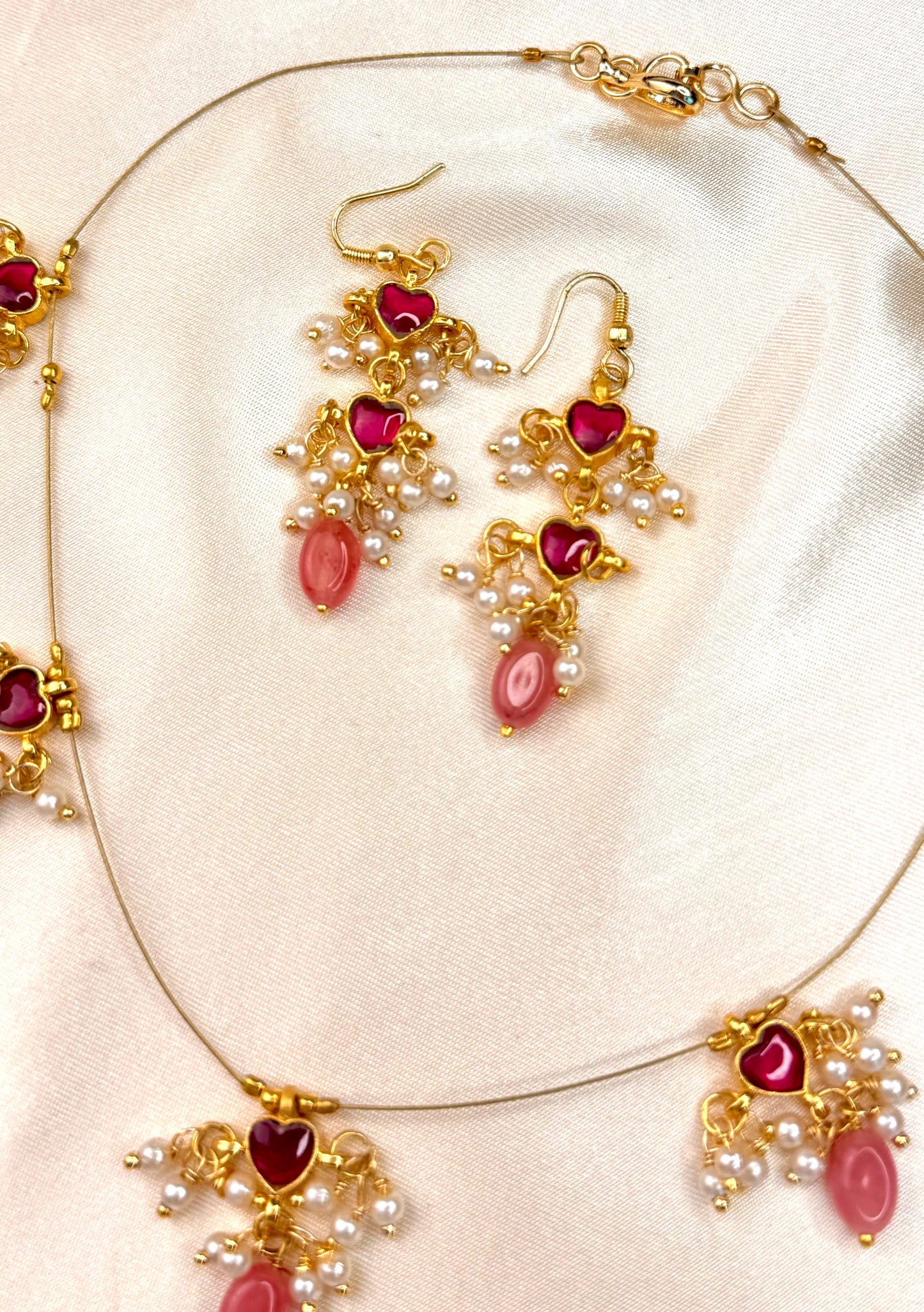 Jadau invisible Drops with hook earrings