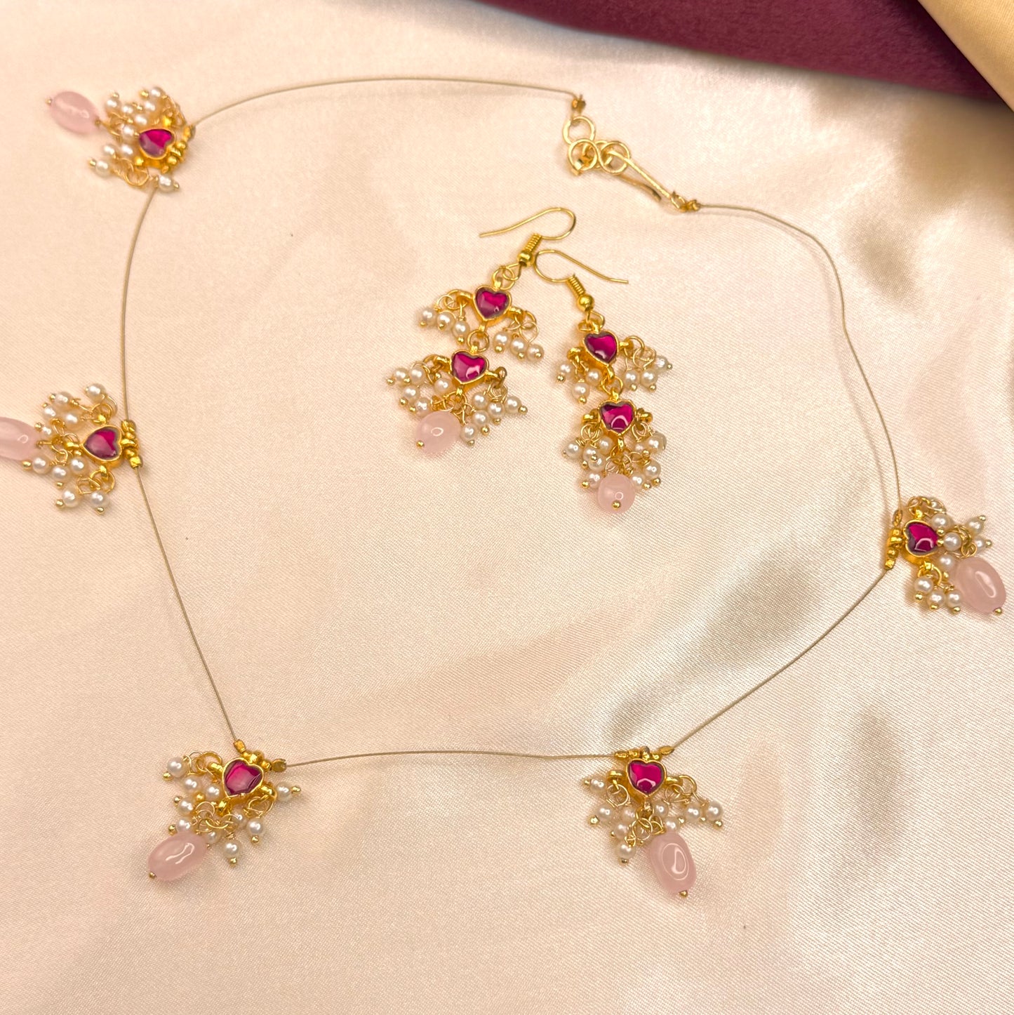 Jadau invisible Drops with hook earrings