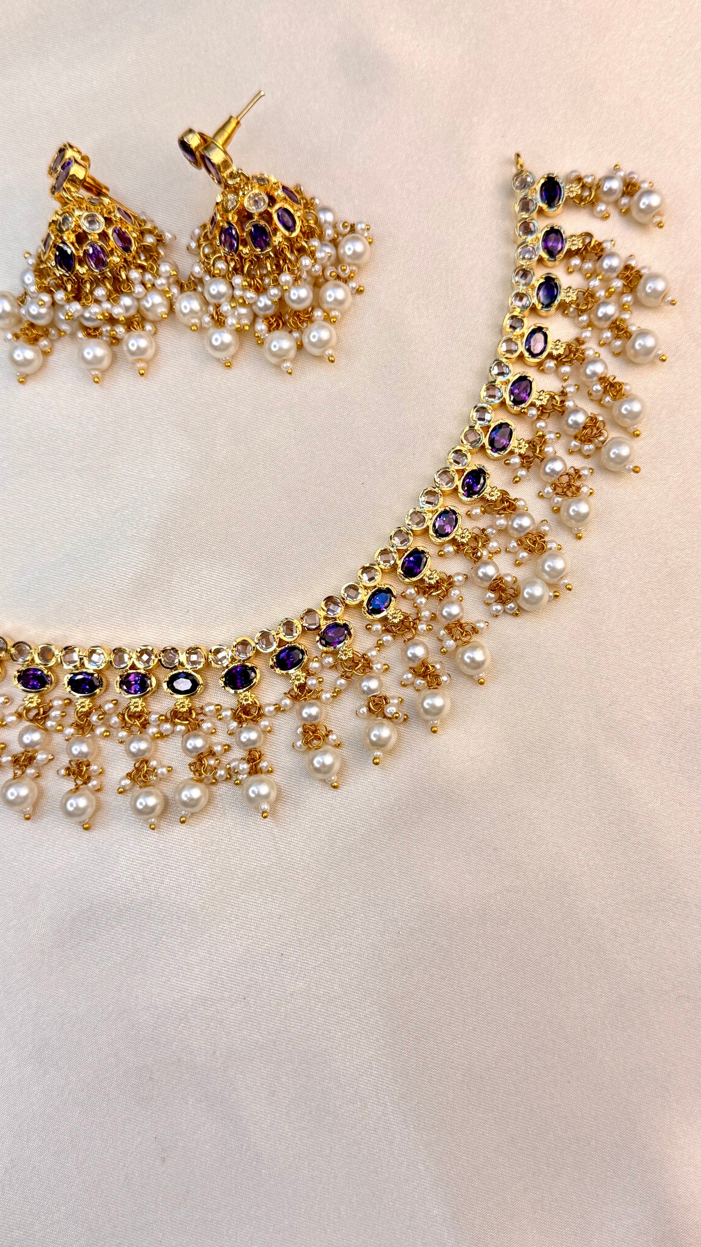 Premium Rajasthani Pearl drop necklace set