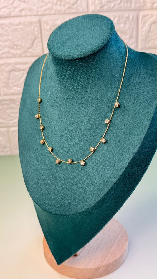 Crystal Zigzag anti tarnish chain
