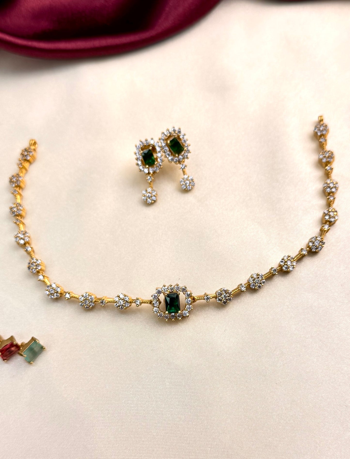 AD stone changeable Necklace set