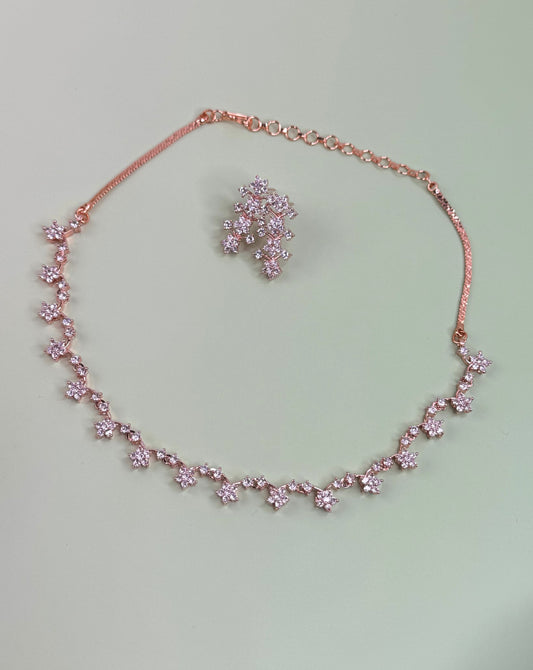 Premium AD simple star layered necklace set