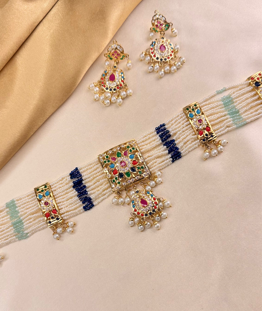 Premium Rajasthani Navaratna Mahal Choker Set
