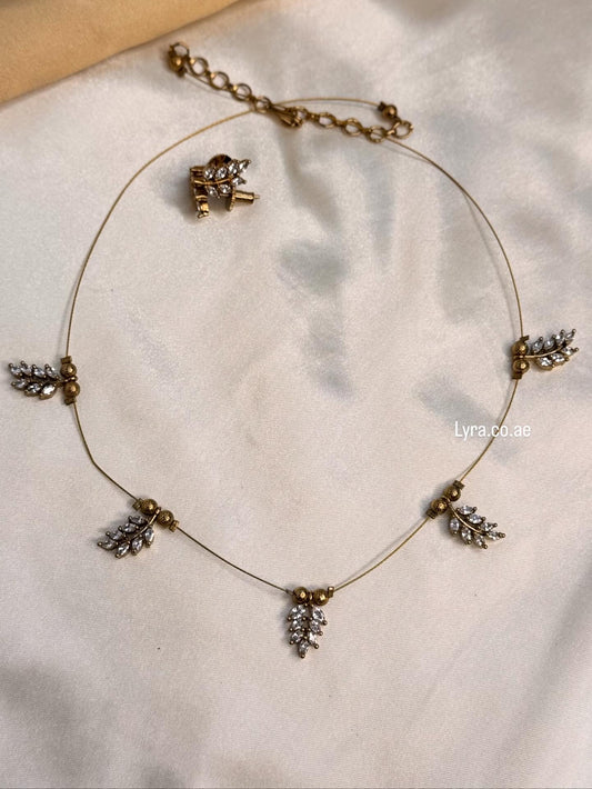 Invisible leaf necklace Set