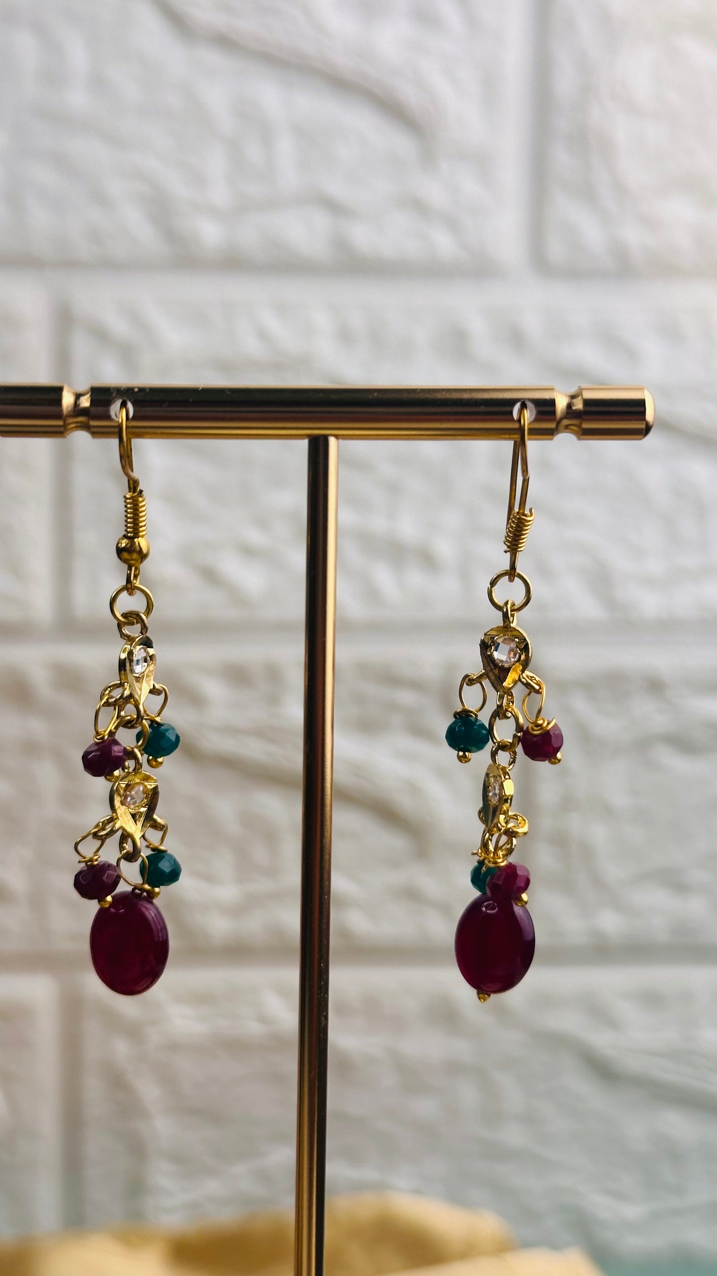 Bead Drop Necklace Green