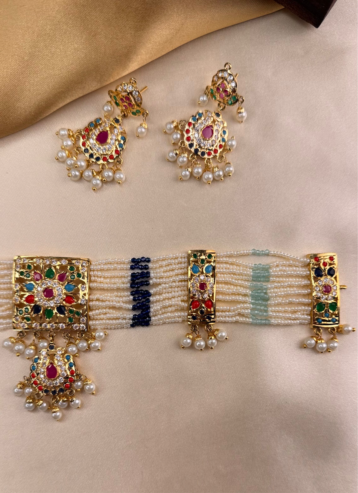 Premium Rajasthani Navaratna Mahal Choker Set
