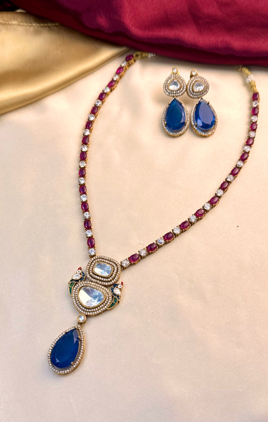 Premium AD Precision Stone Necklace Set