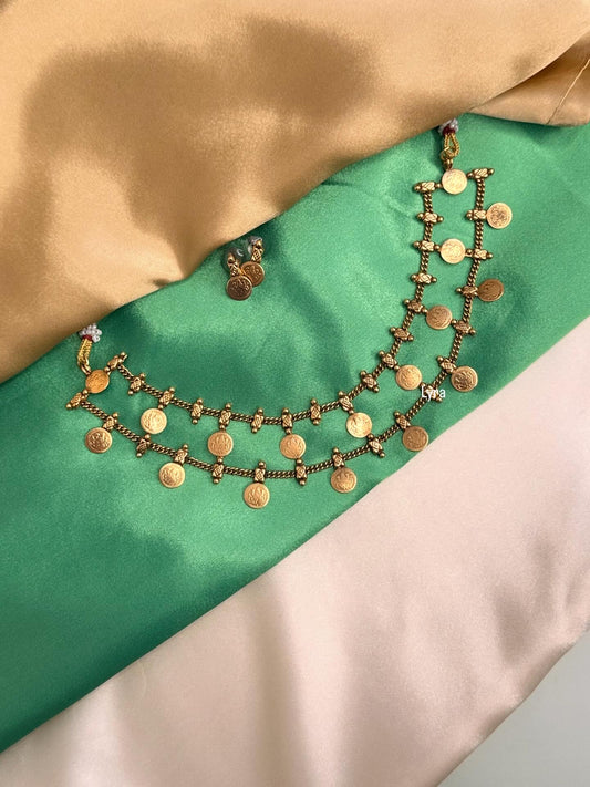 Double layered Coin necklace set