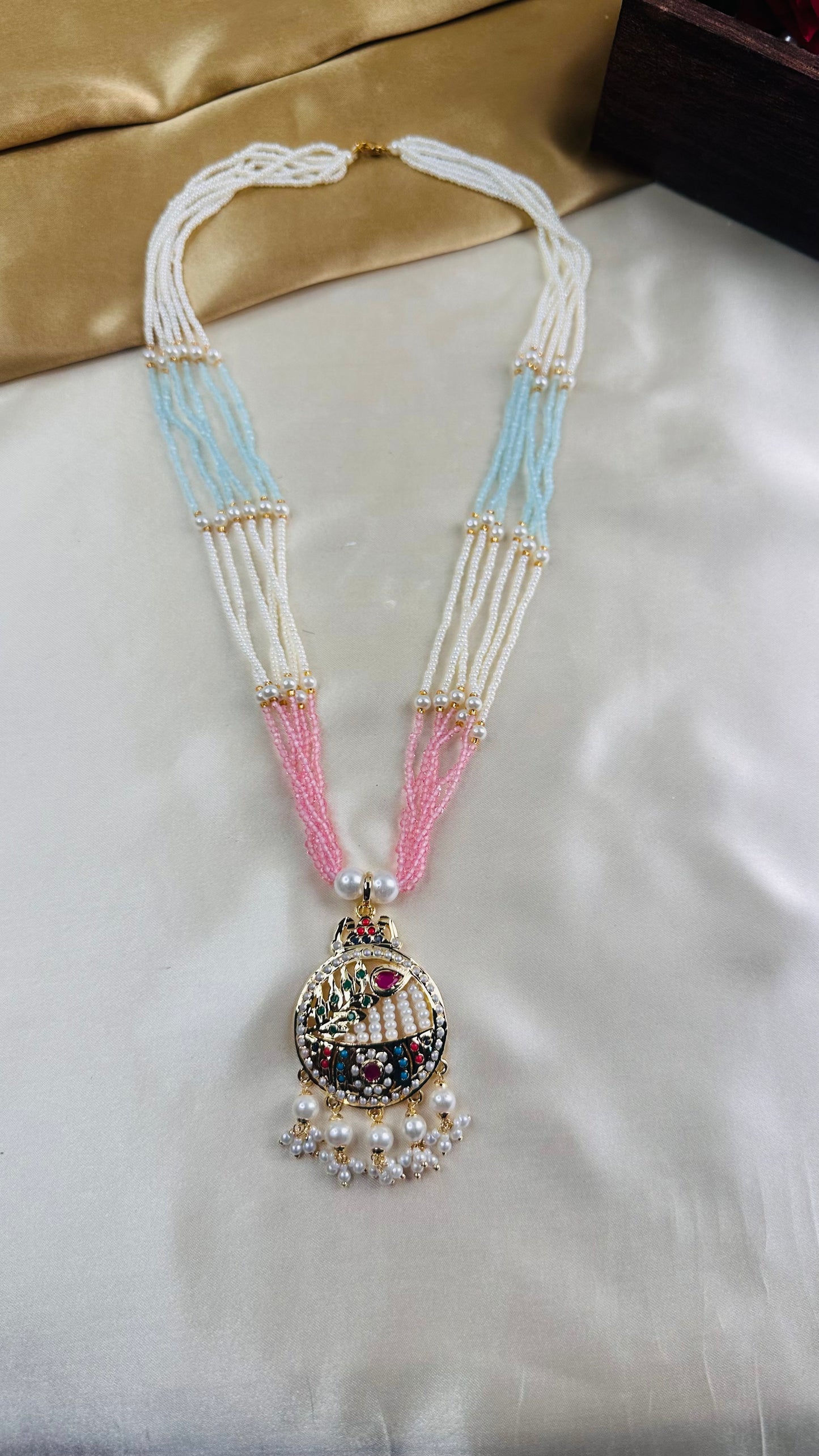 Began Pearl Jadau Haram green pink