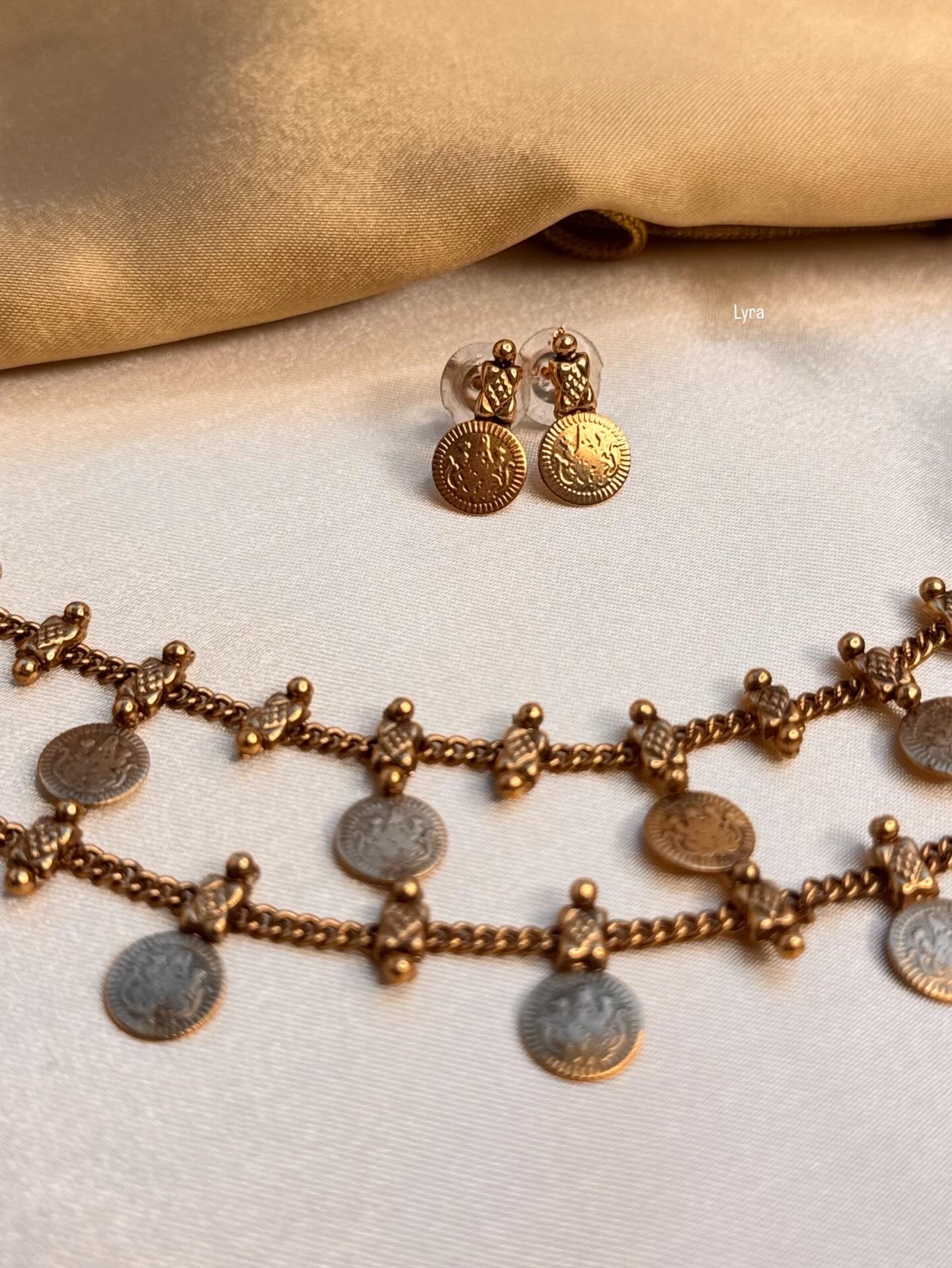 Double layered Coin necklace set