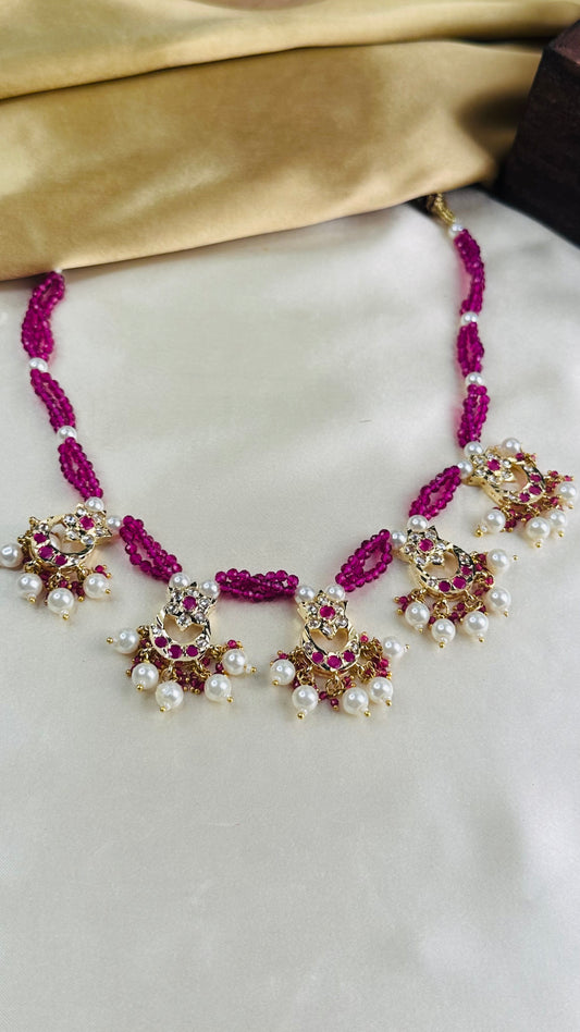 Mughal Chandini Necklace Purple