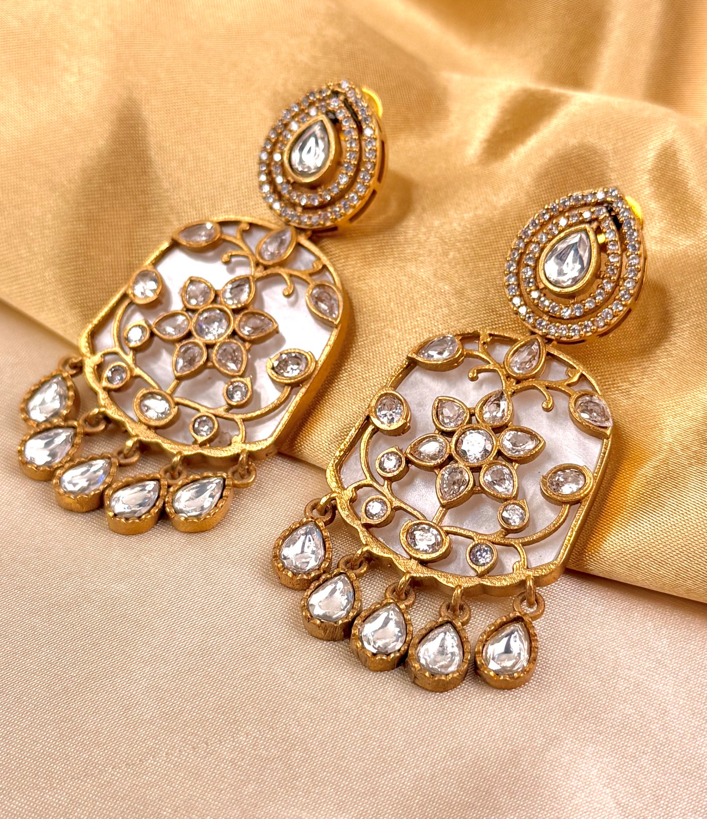 Moissonite Floral Earrings