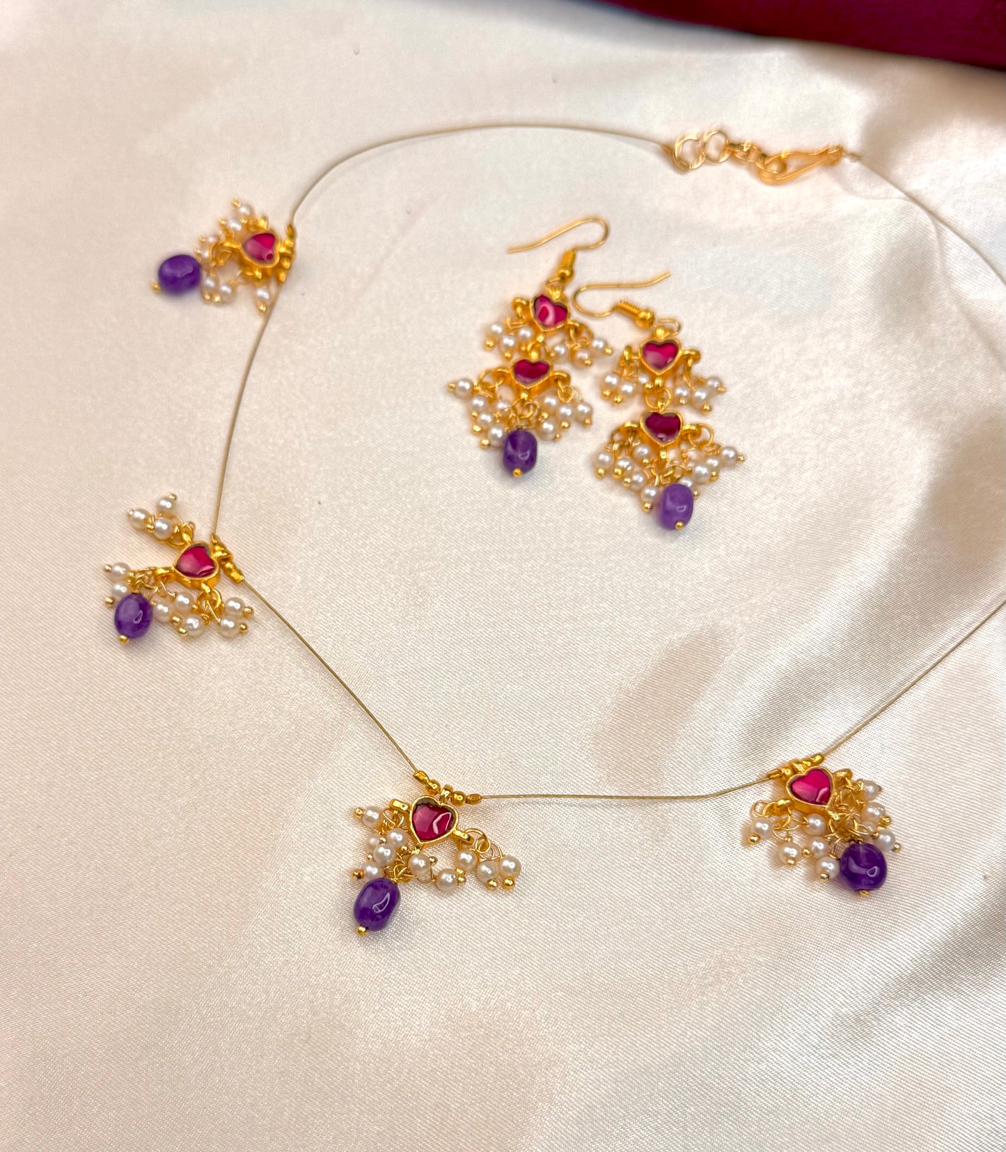 Jadau invisible Drops with hook earrings