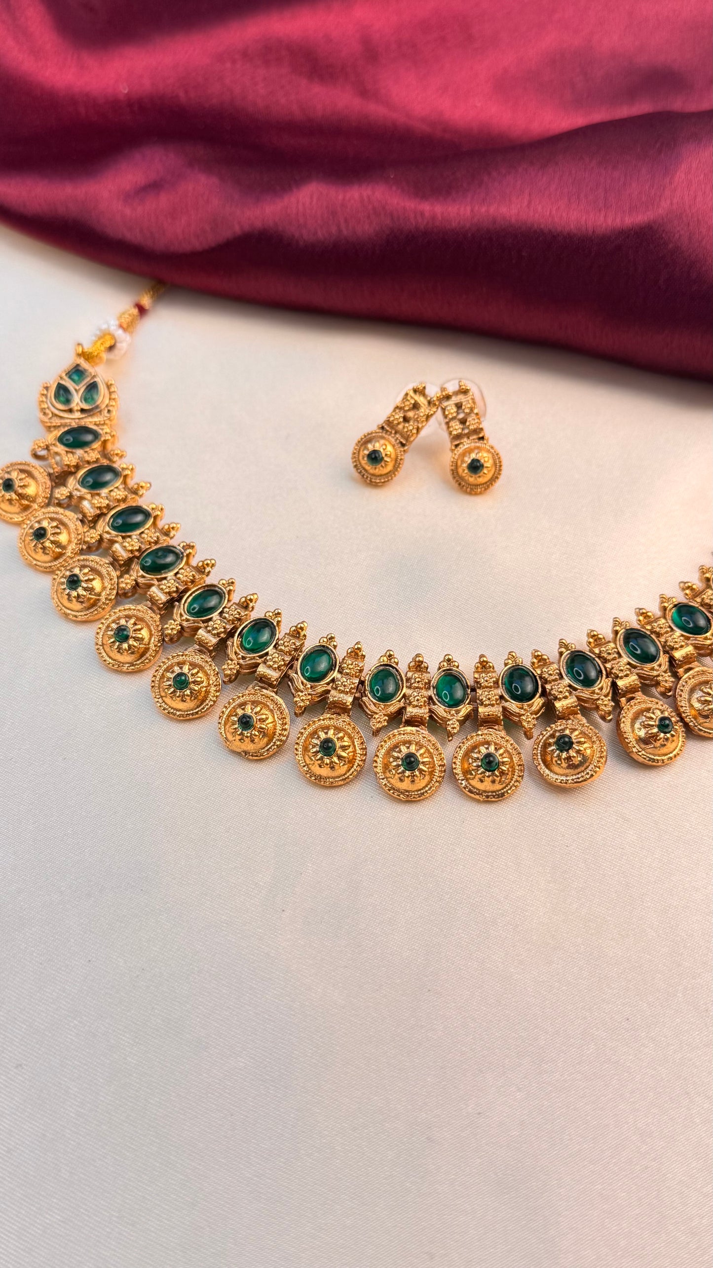 Antique bell drop necklace set