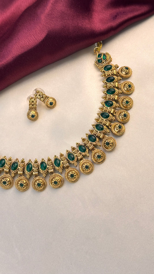 Antique bell drop necklace set