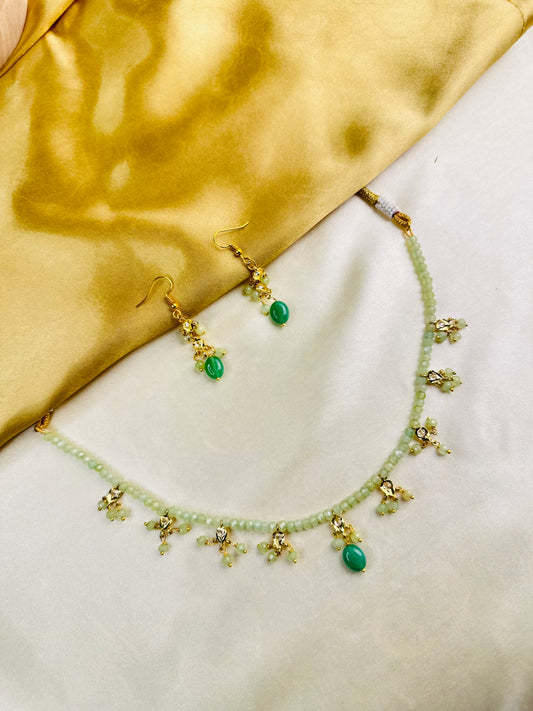 Bead Drop Chain Set pastel green