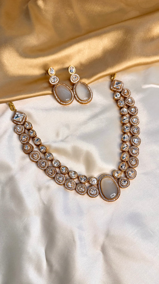 Premium Double layer Moissonite Necklace Set