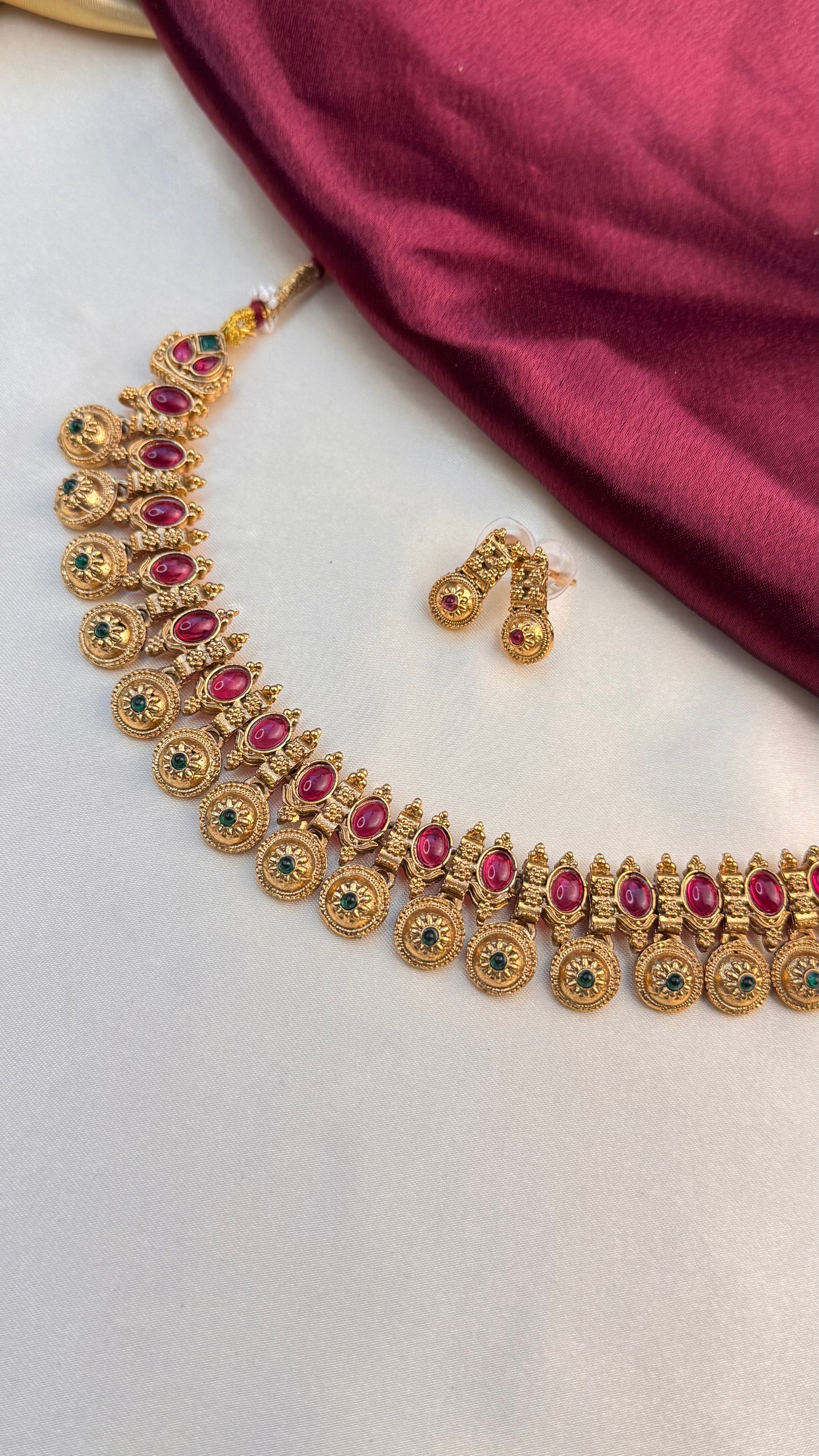 Antique bell drop necklace set