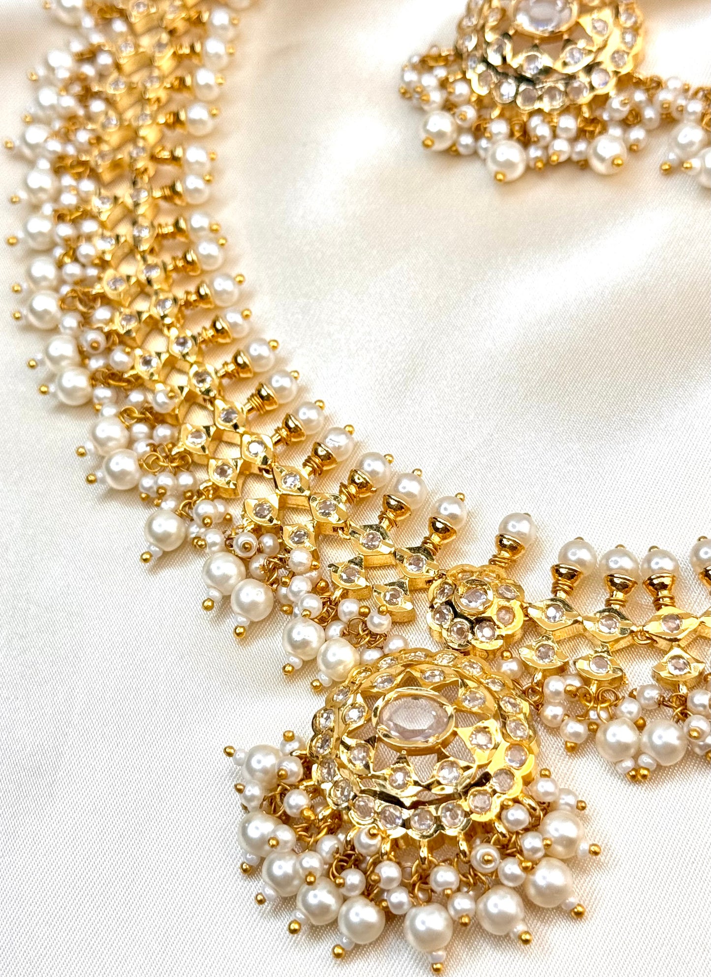 Premium Rajasthani Pearl Necklace Set