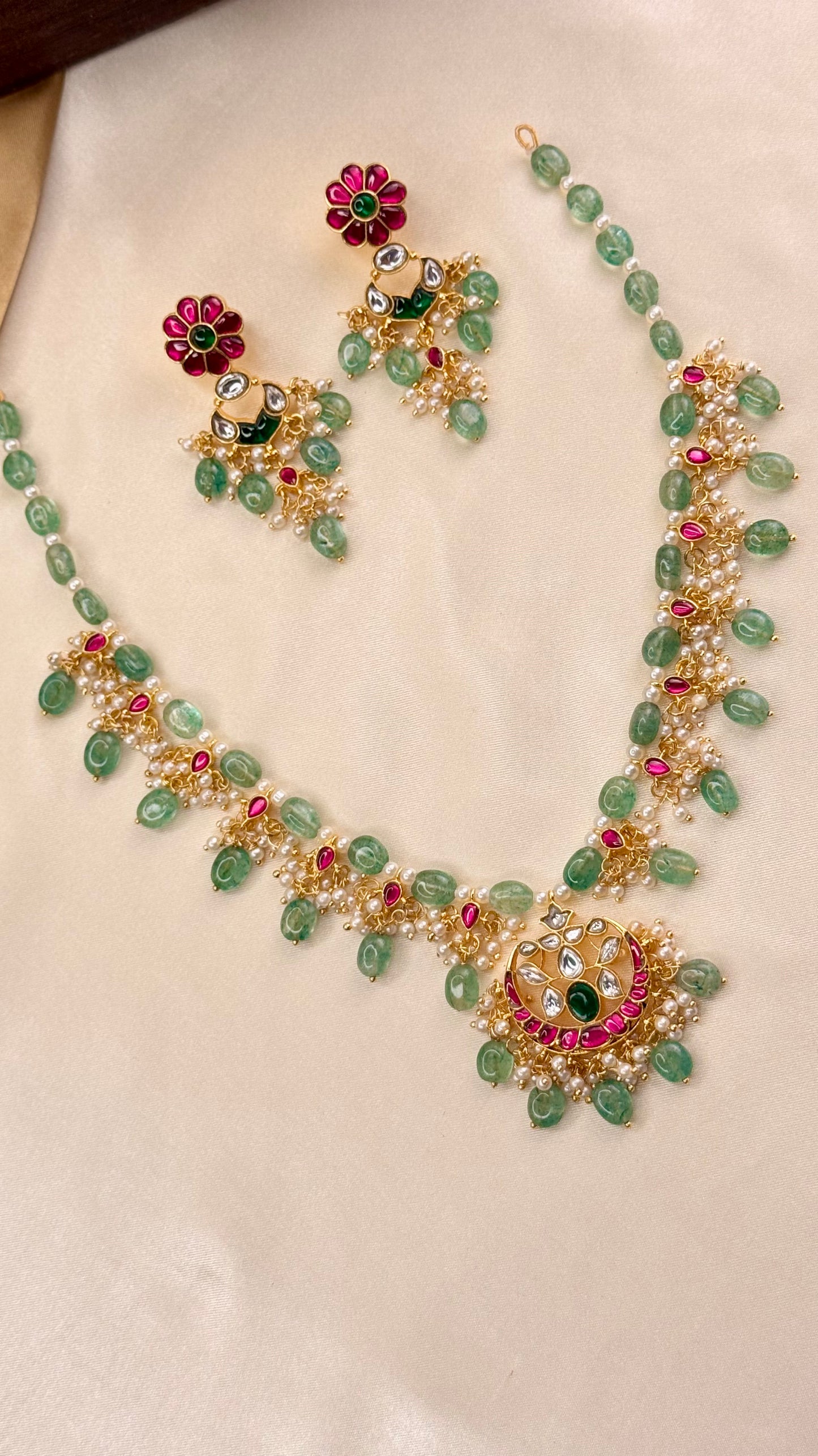 Royal Beaded Kundan Necklace Set